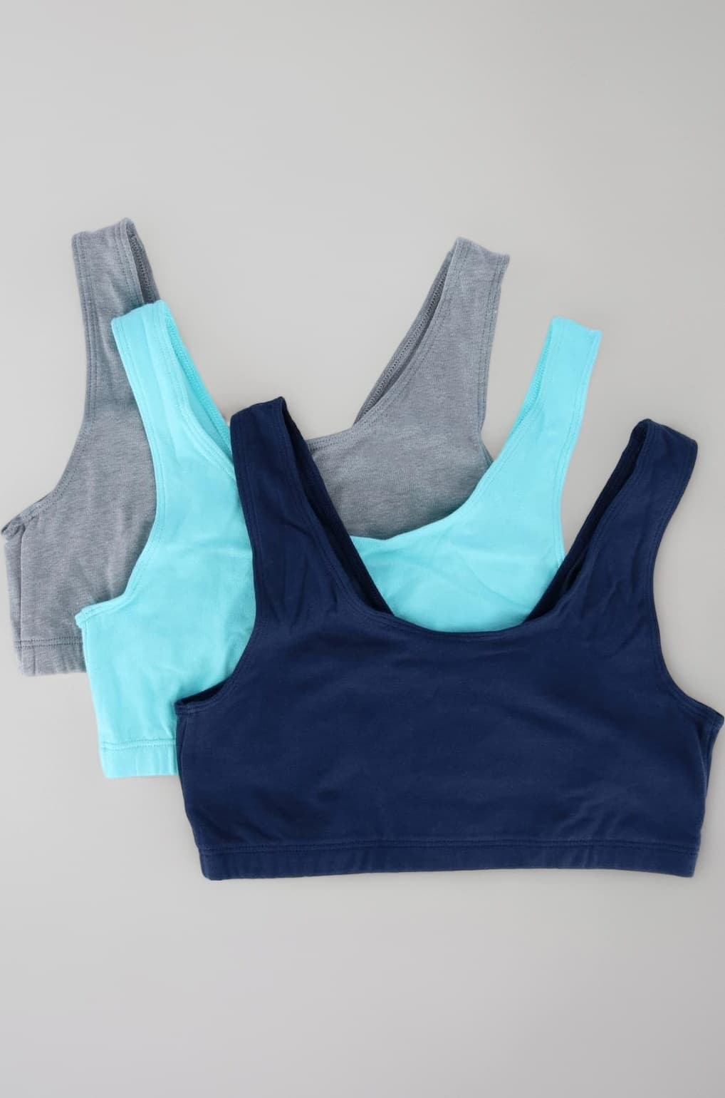 Hanes Women's Pack, Cotton Scoopneck Bralette, Low-Impact Sports Bra, 3-Pack