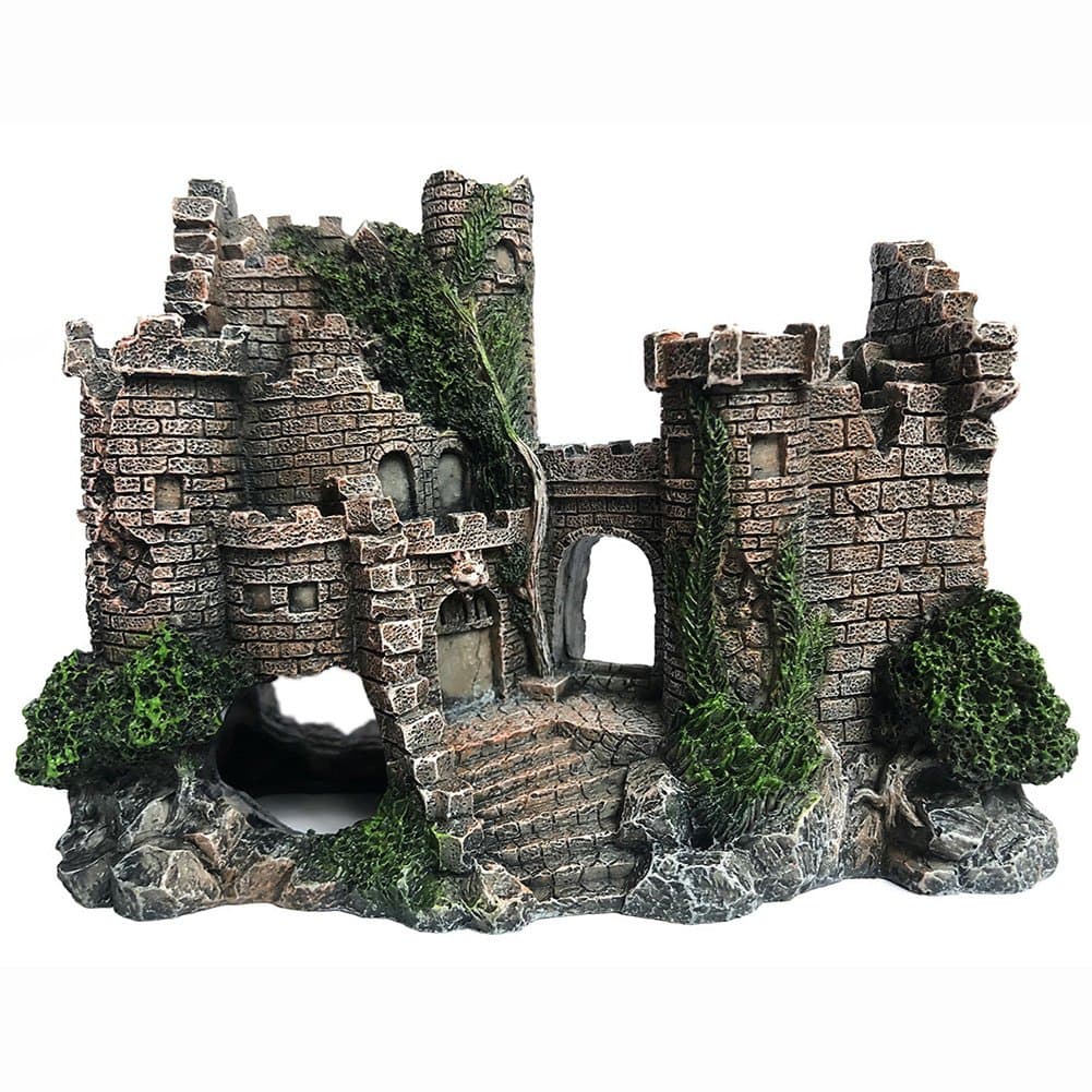 SLOCME Aquarium Ornaments Resin Castle Decorations - Fish Tank Supplies Accessories, Eco-Friendly Fish Tank Castle Aquarium Ornament