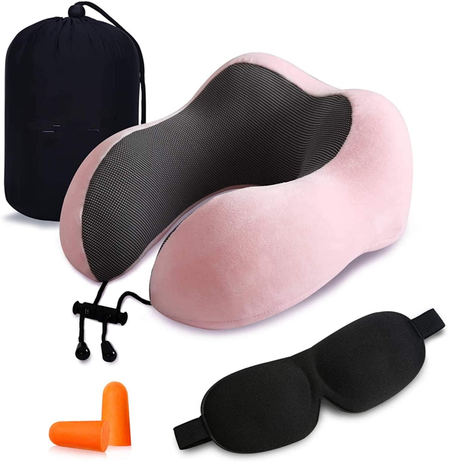 TAME Power of Nature Travel Pillow Luxury Memory Foam Neck & Head Support Pillow Soft Sleeping Rest Cushion for Airplane Car & Home Best Gift (pink)