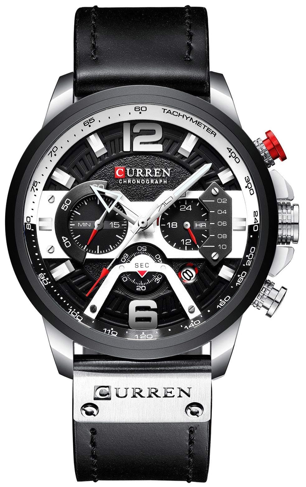 Mens Luxury Watches Business Chronograph Dress Waterproof Leather Strap Analog Quartz Wrist Watch