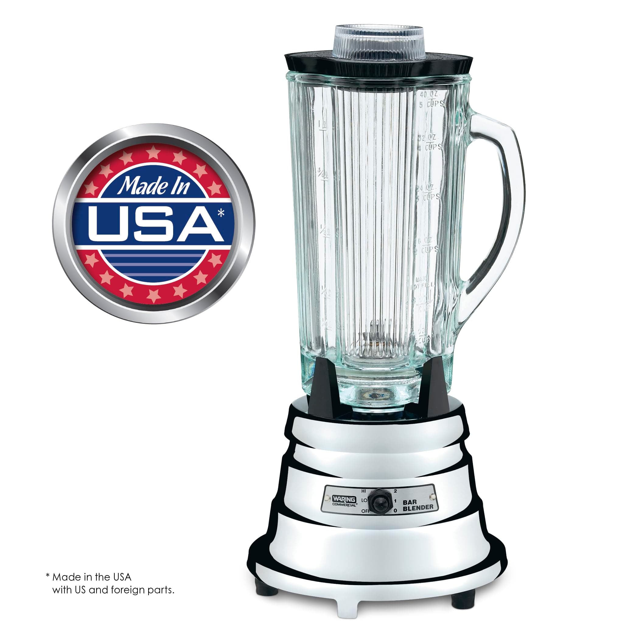 Commercial BB900G 1/2 HP Chrome Bar Blender with 40-O