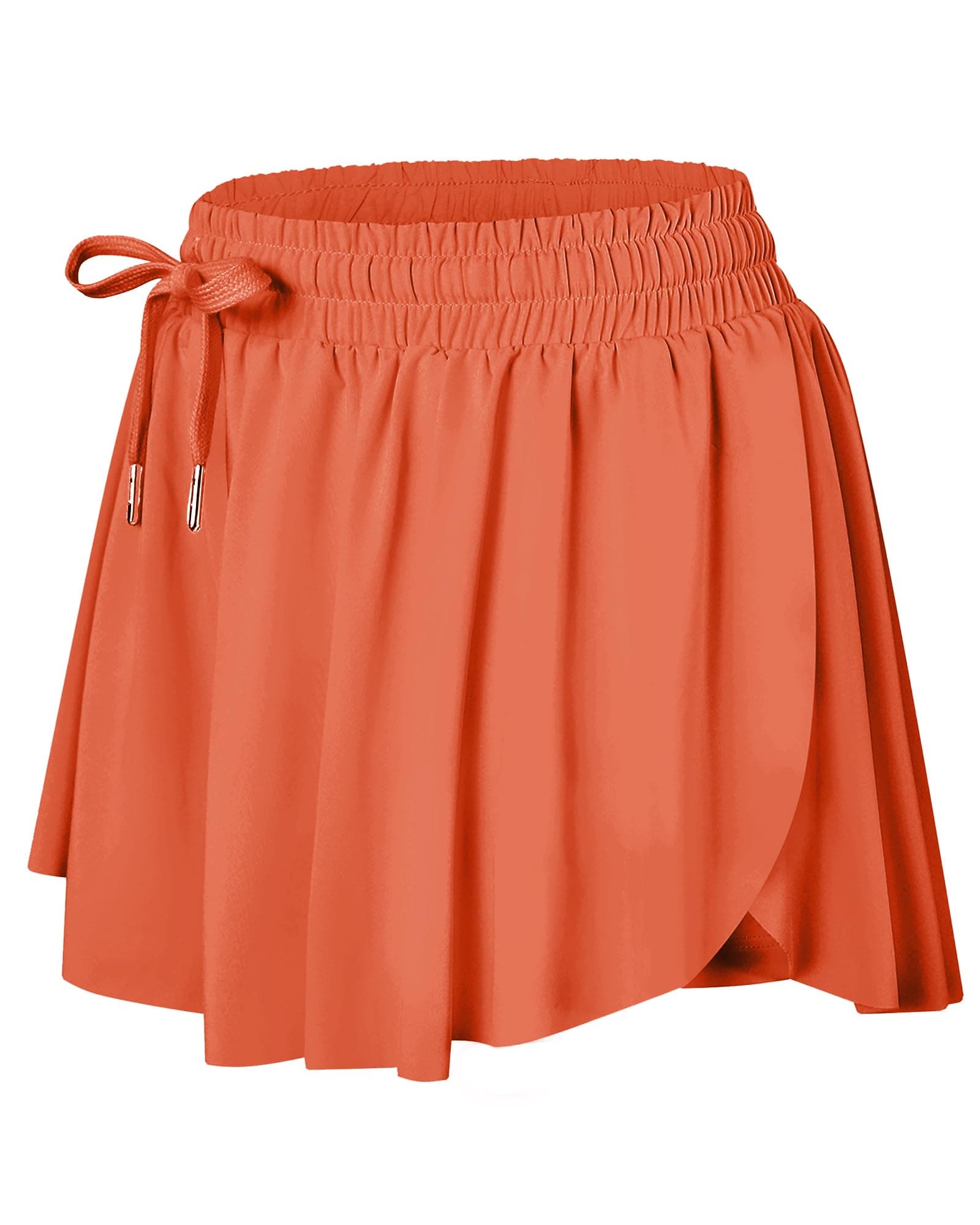 Wsirmet Flowy Shorts for Women Butterfly Shorts 2 in 1 Athletic Workout Gym Biker Running Shorts with Pockets