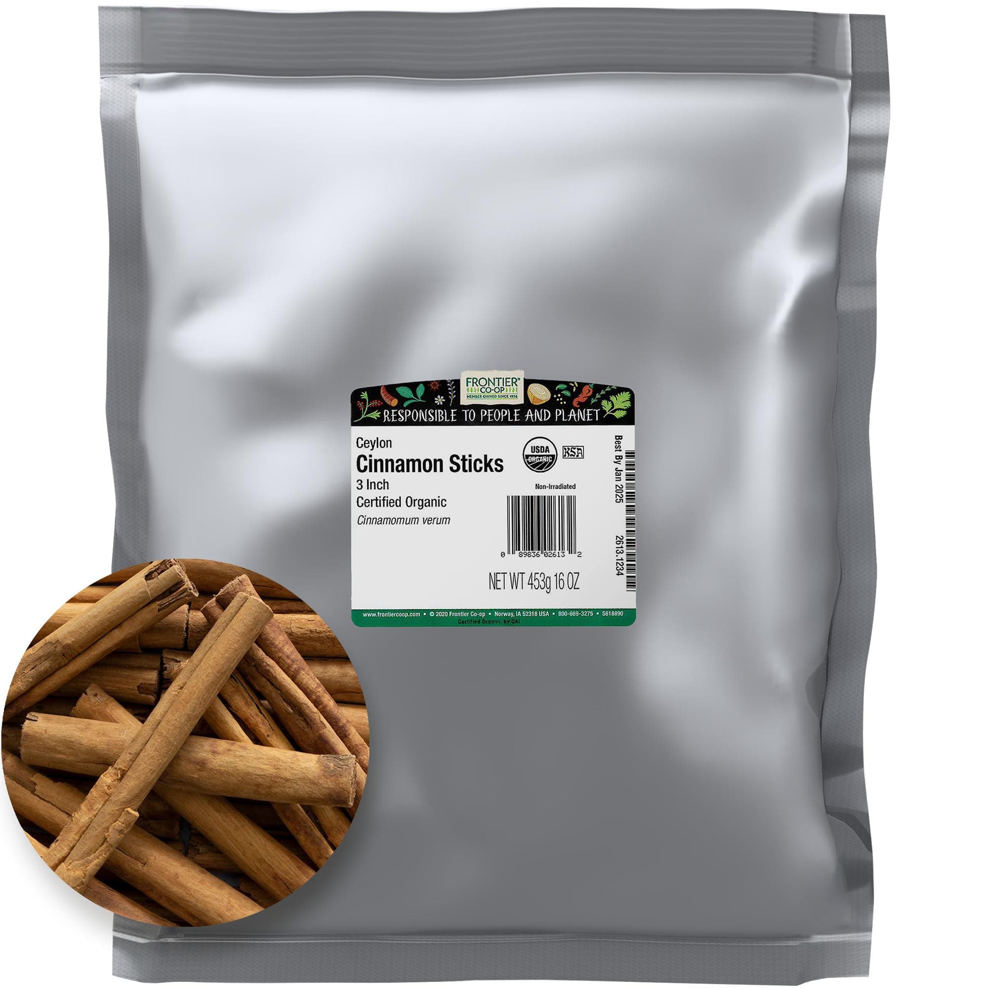 - Organic 3" Ceylon Cinnamon Sticks, 1lb - Bulk Cinnamon Sticks for Crafts, Drinks, Holiday Recipes, Cinnamon Powder and More