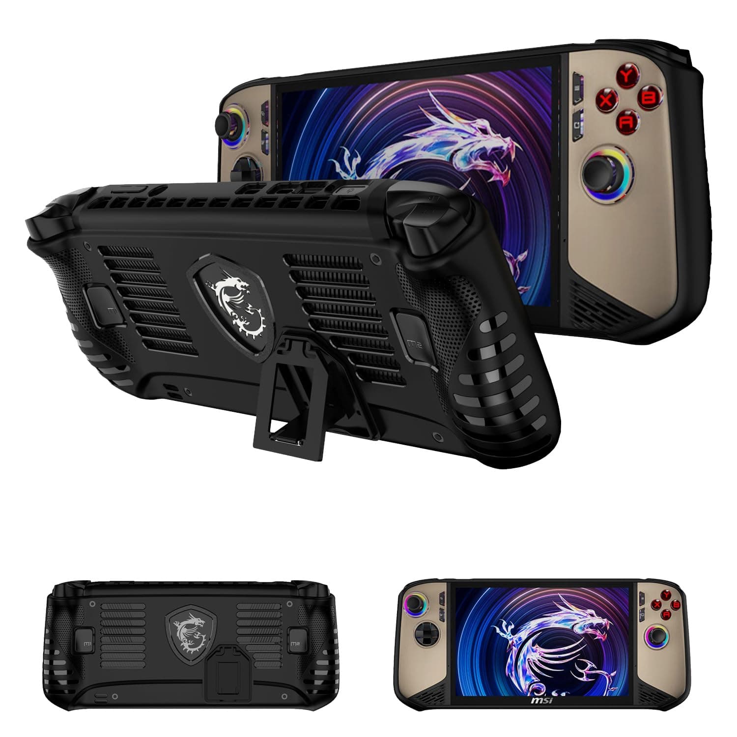 NOUKAJU Case for MSI Claw 8 AI+ A2VM, Game Console Silicone Protective Case,Anti-Drop, Anti-Scratch,Shockproof,Protective Cover for MSI Claw 8 AI+ A2VM Gaming Console(Black)