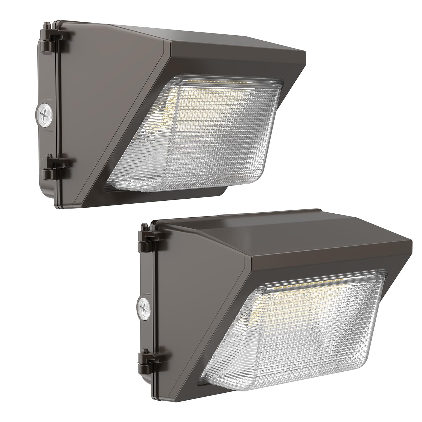HYPERLITE - 50W LED Wall Light Pack, 2 Pack with Dusk to Dawn Photocell, Glass Lens 6750lm, Outdoor LED Wall Light Pack for Patio, Barn, Parking Lot, Warehouse, UL Listed