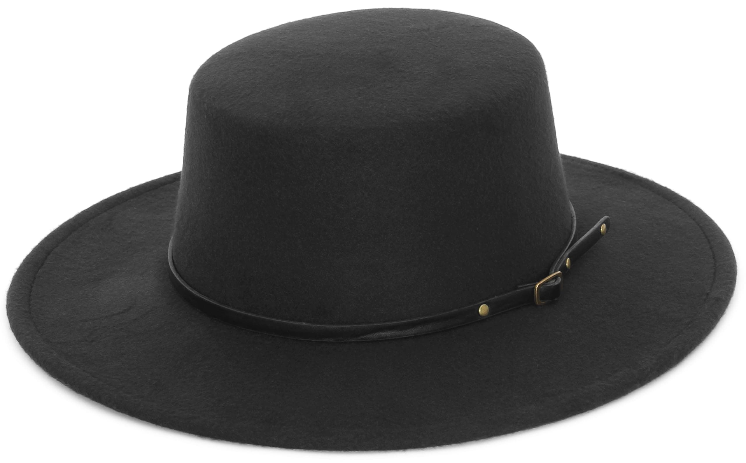 Women Men Classic Felt Fedora Hat Wide Brim Flat Top Jazz Panama Hat Casual Party Church Hat