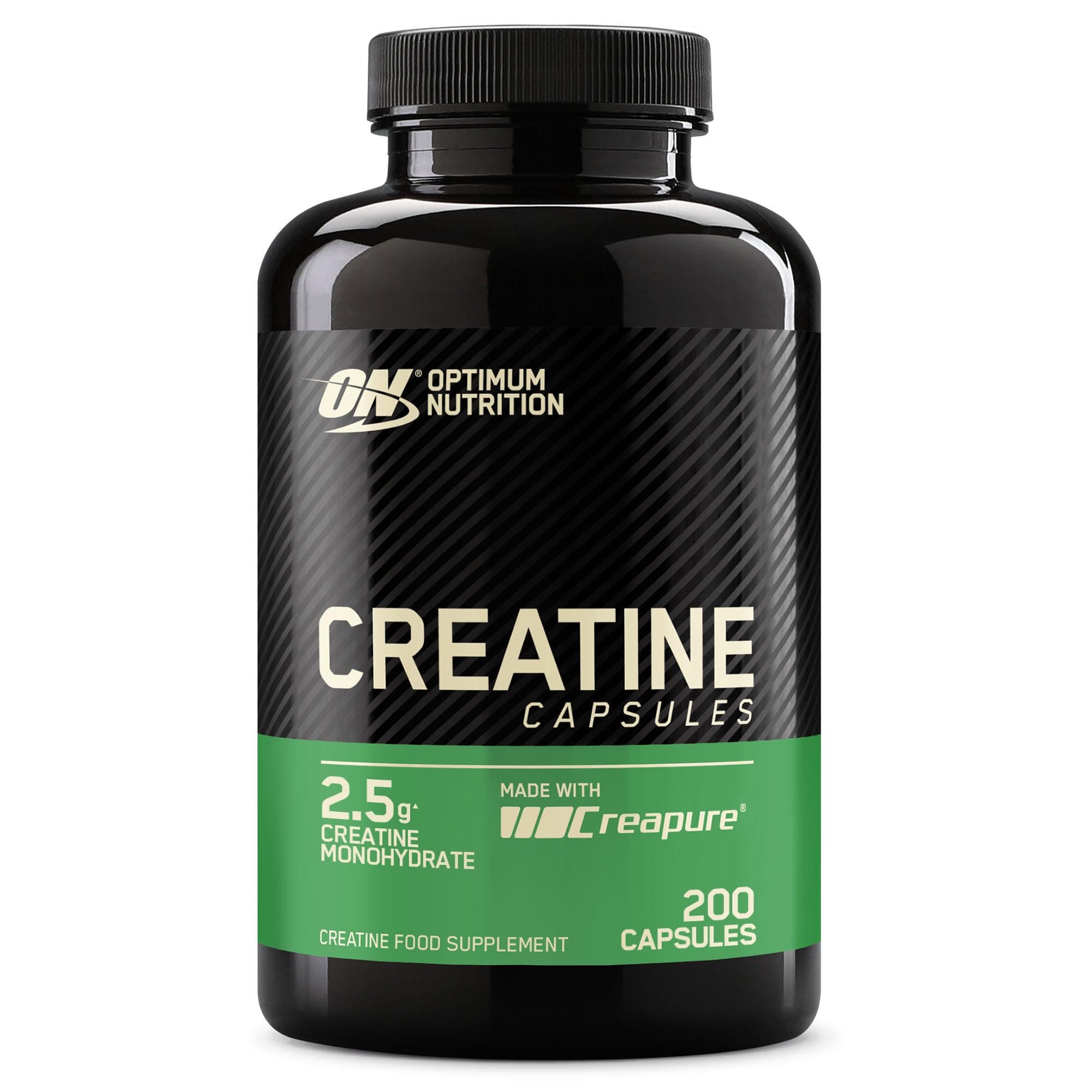 Optimum Nutrition Creatine Capsules with 2500 mg of Unflavoured Creatine Monohydrate per Serving, Creatine Food Supplement to Support Performance, 100 Servings, 200 Capsules