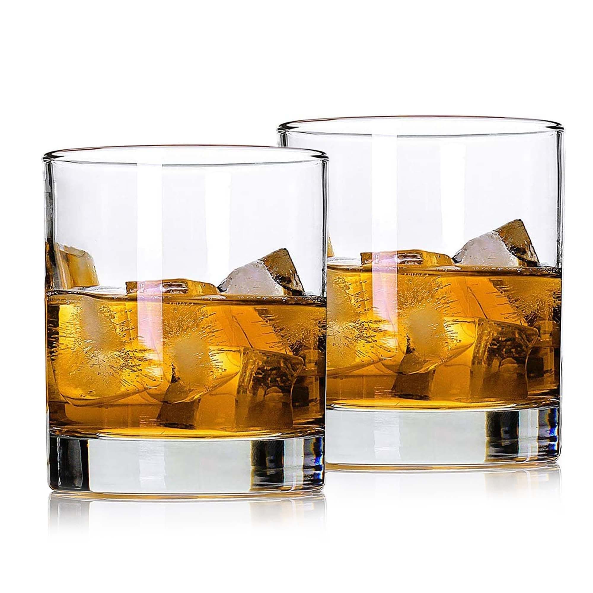 Old-Fashioned Whiskey Glasses Set of 2 | Heavy Base & Thick Walls | Perfect for Scotch, Mixed Drinks, Wine, Bourbon, Juice, Water and Cocktail Drinks 300 ML
