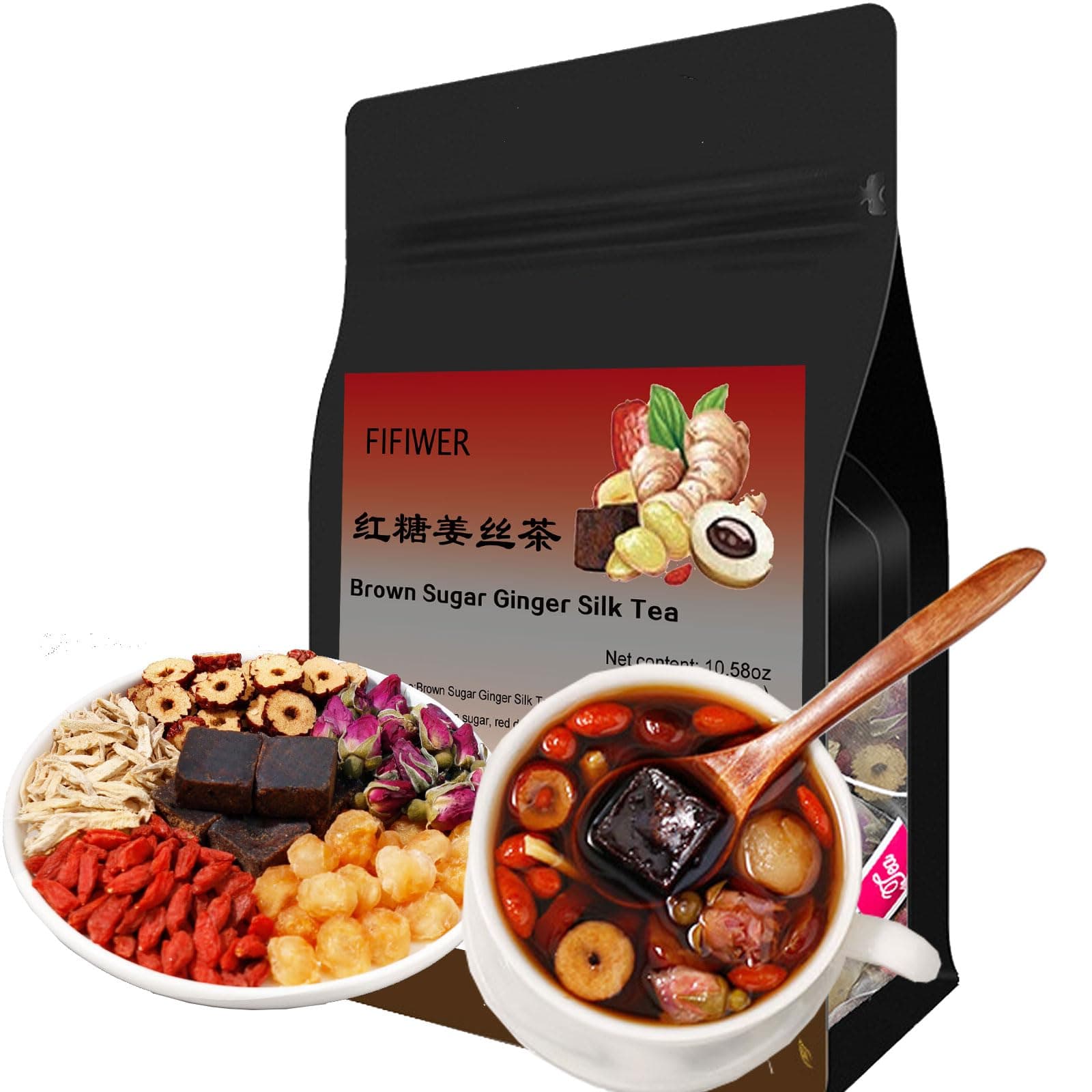 Brown Sugar Ginger Tea Bags 300g (10gx30bags),jujube tea