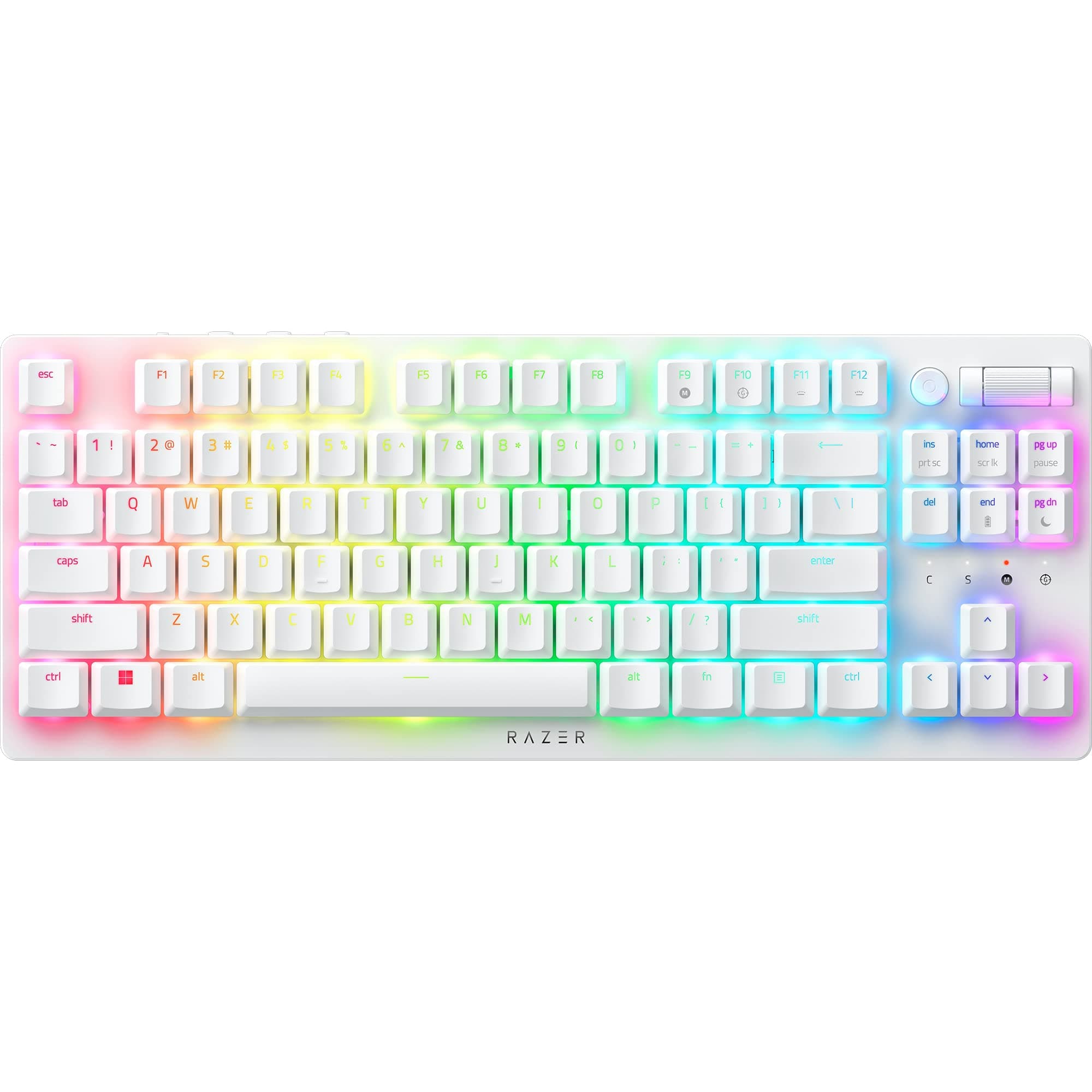 Razer DeathStalker V2 Pro Wireless TKL Optical Linear Switch Gaming Keyboard with Low-Profile Design Chroma RGB, Bluetooth Keyboard for Mac or Windows PC Gaming Computers - White (Renewed)