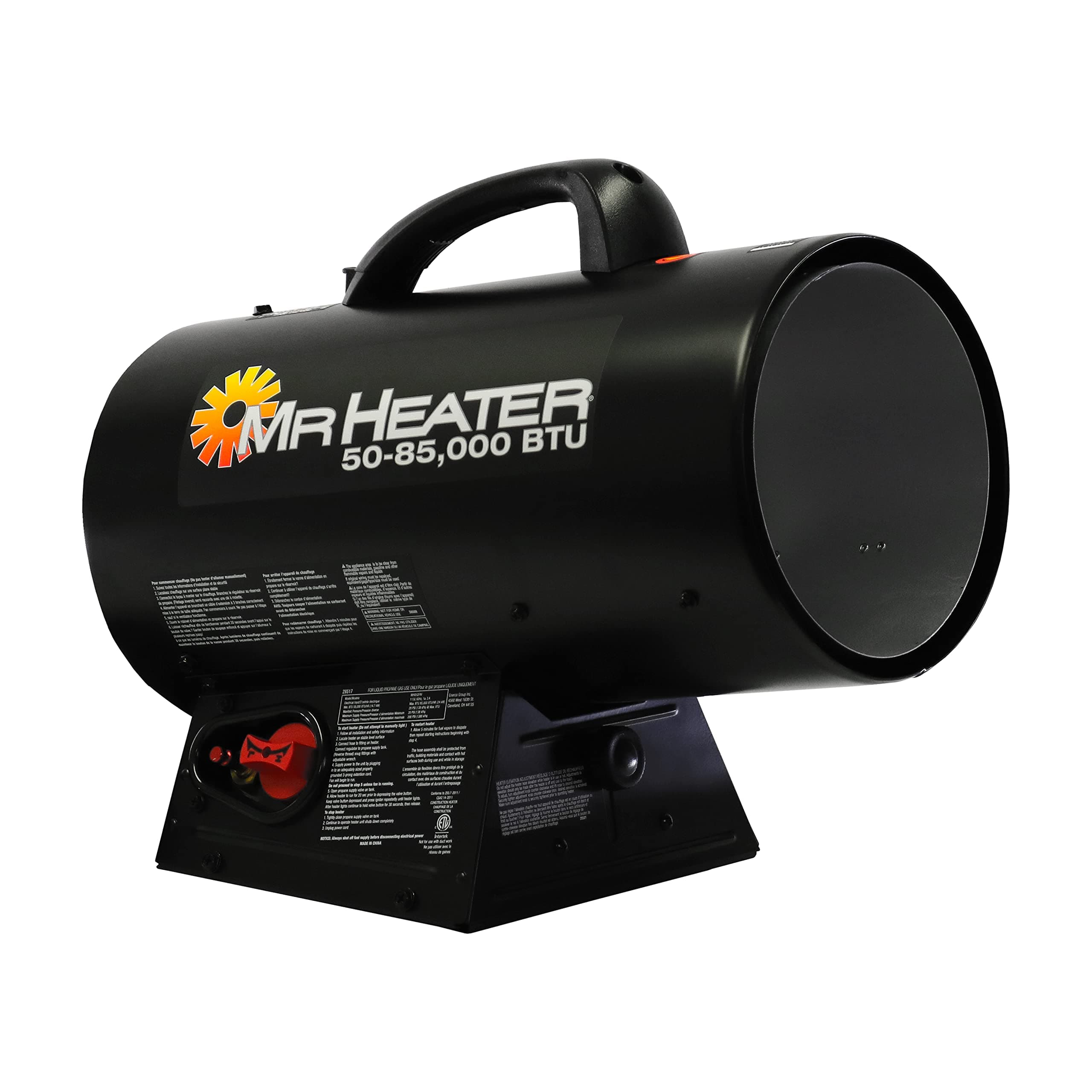 F271380 MH85QFAV Forced Air Propane Heater, Black