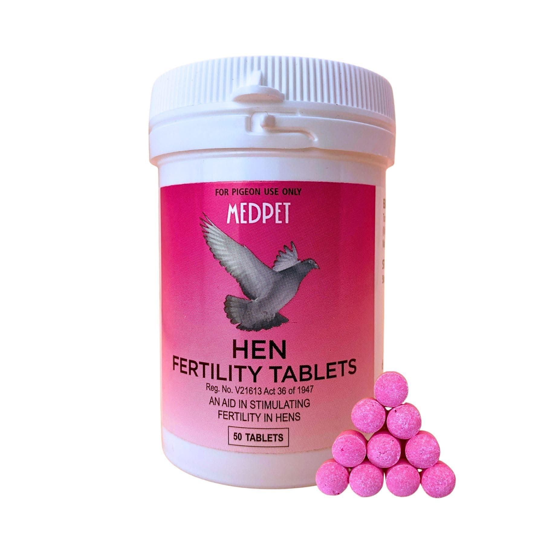 Medpet Hen Fertility Tablets – Enhances Reproductive Health for Pigeons, Trusted Pigeon Breeder Supplement, Egg Production Support, Bird Vitamins and Calcium Supplement for Birds (50 tablets)