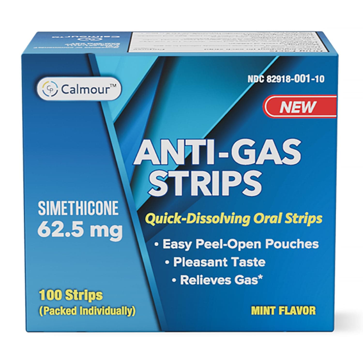 Anti Gas Relief 100 Strips | Mint Flavor Oral Dissolvable Anti Bloating Relief Strips | Rapid Gas Relief for Adults | Effective Bloating Relief for Women | Simethicone Anti Bloating for Women