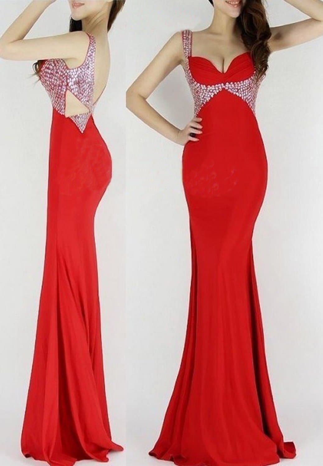 Tigo European Style Sequined Deep V-neck Halter Bow-knot Skirt Dress The Bride Toast Length Skirt Dress For Women Party Dress red