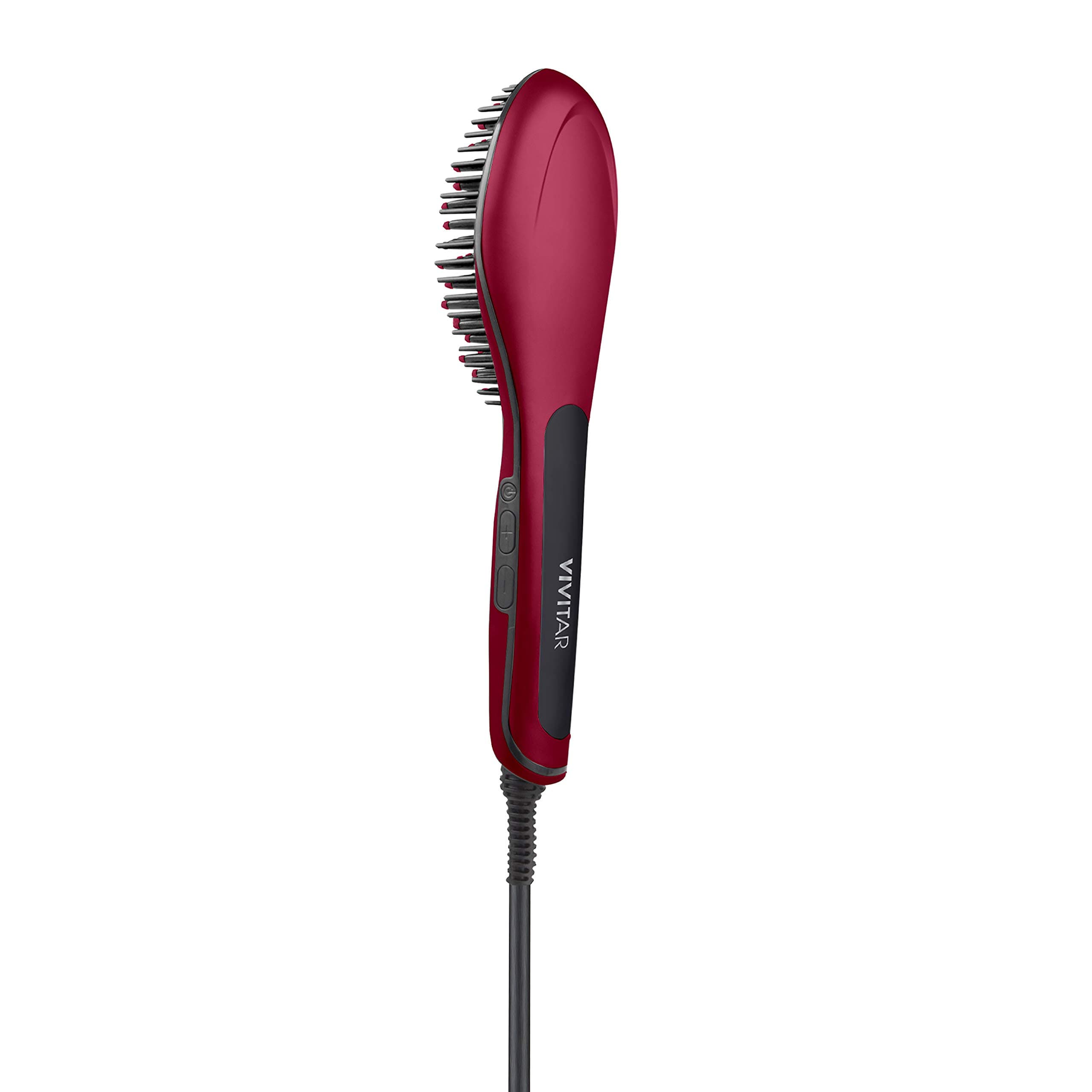Vivitar Ceramic Straightening Hair Brush, Red