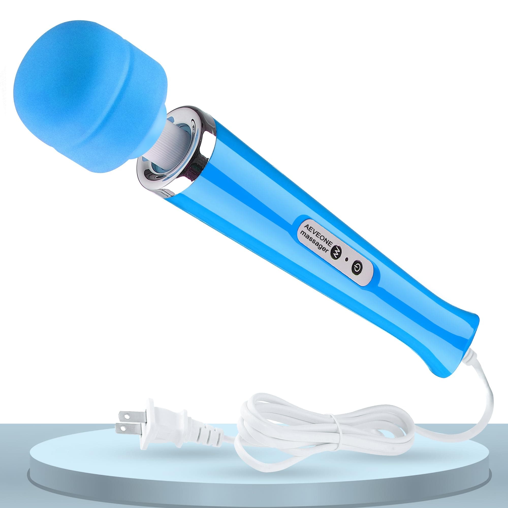 AEVEONE Wired Powerful Handheld Wand Massager, Strong Personal Vibration Massage for Sports Recovery, Back Muscle Aches, Whole Body Pain (Blue)