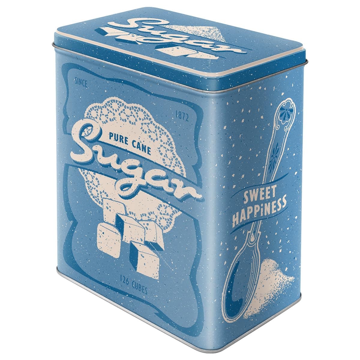Nostalgic-Art Retro Storage Jar L 3 Litre Sugar - Gift Idea for Kitchen Large Tin Tin Vintage Design