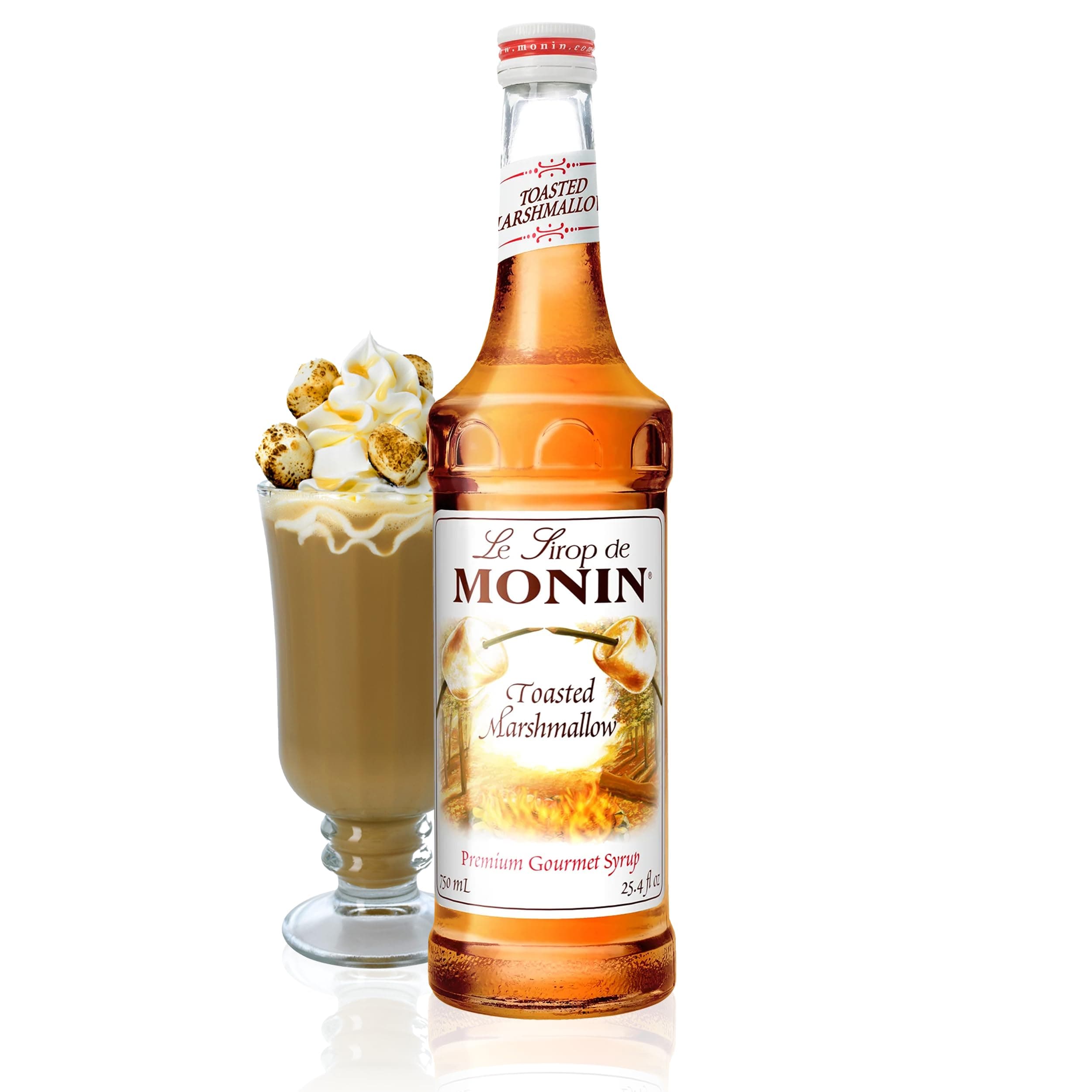 Toasted Marshmallow Syrup, Flavor of Campfire Treats, Natural Flavors, Great for Mochas, Shakes, Cocoas and Cocktails, Non-GMO, Gluten-Free (750 ml)