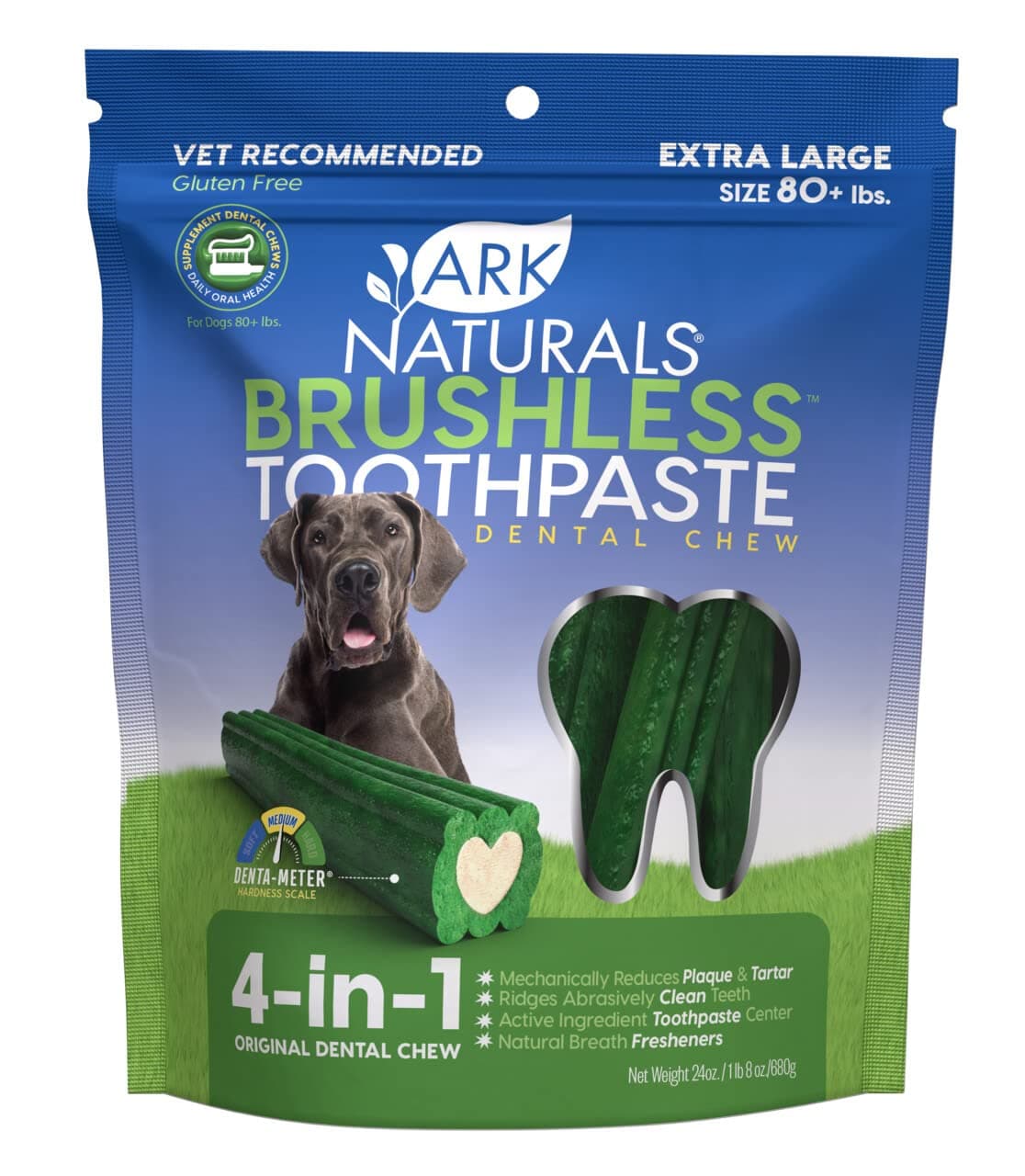 Ark Naturals Brushless Toothpaste, Dog Dental Chews for Extra Large Breeds, Freshens Breath, Unique Texture Helps Reduce Plaque & Tartar, 60 ml, 1 Pack