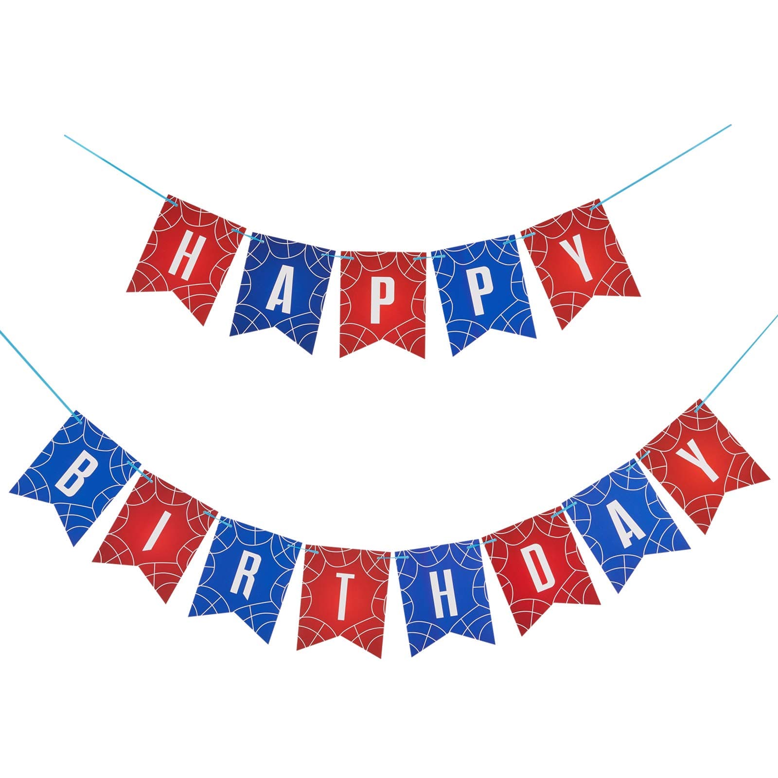 Happium Superhero Spiderman Children's Birthday Bunting Party Decoration Garland Party Banner