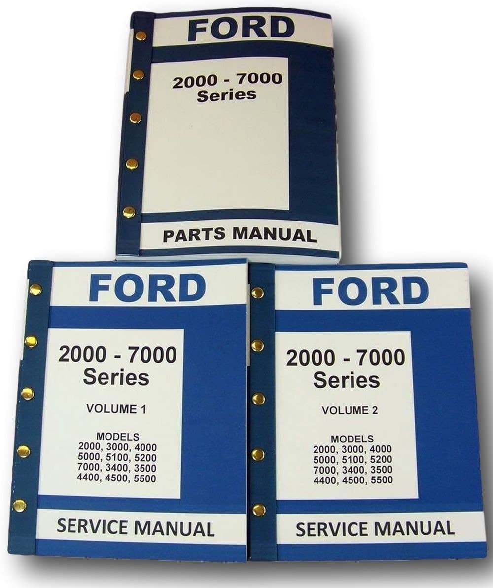 Manual Set for Ford 2000 3000 4000 5000 7000 Series Tractor Service Repair Shop Parts Catalog