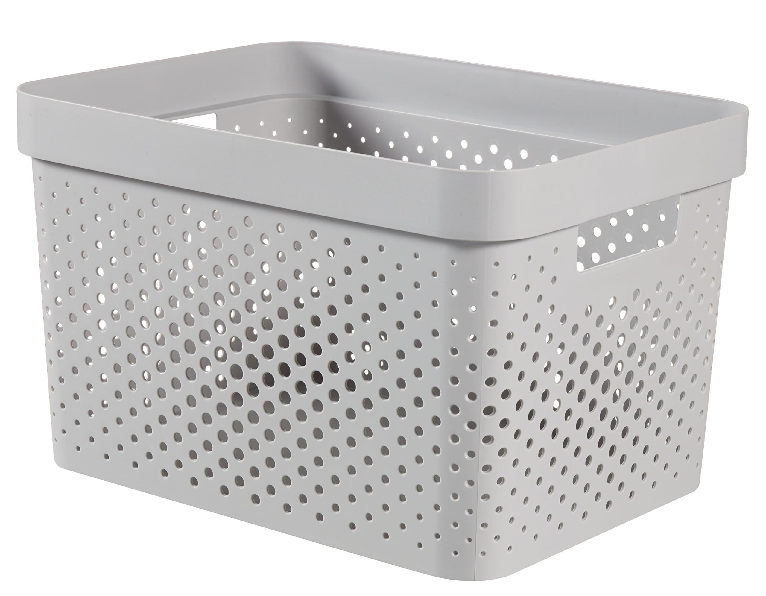 Curver Storage Box "Infinity" with Dot Pattern, Light Grey, 17 Litre