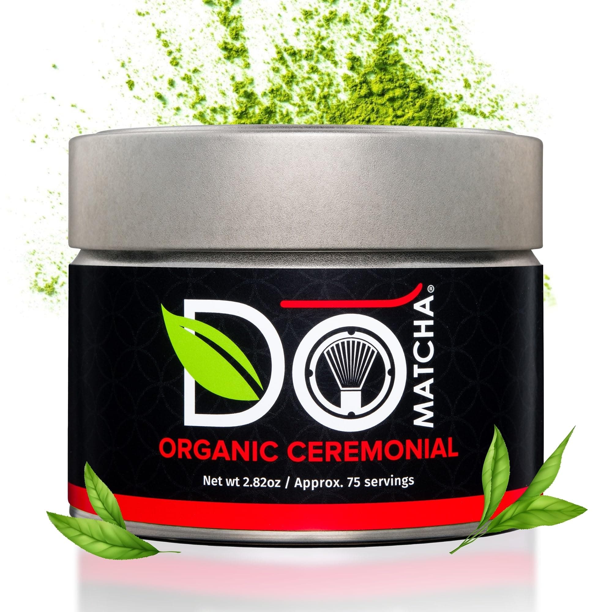 Organic Ceremonial Green Tea Matcha Powder, Natural Source of Antioxidants, Caffeine, and L-Theanine, Promotes Focus and Relaxation, Kosher, 75 Servings (2.82 oz)
