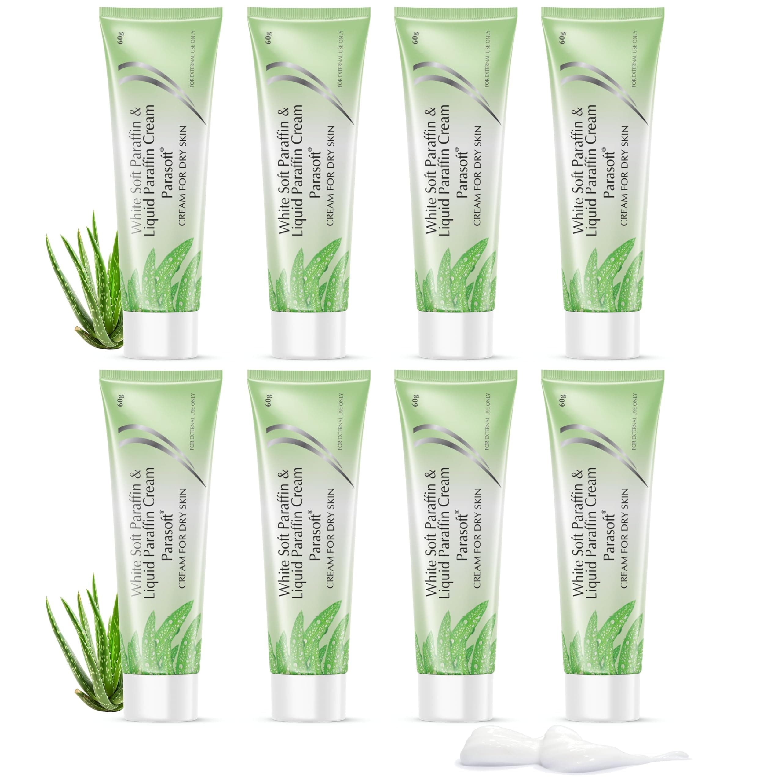 Parasoft Moisturizing Cream with Aloe Vera - 60g (Pack of 8) | Deep Hydration Intense Moisturizer for Dry & Dehydrated Skin, Non-Greasy, All-Season Daily Skincare, Dermatologist Tested, Paraben-Free