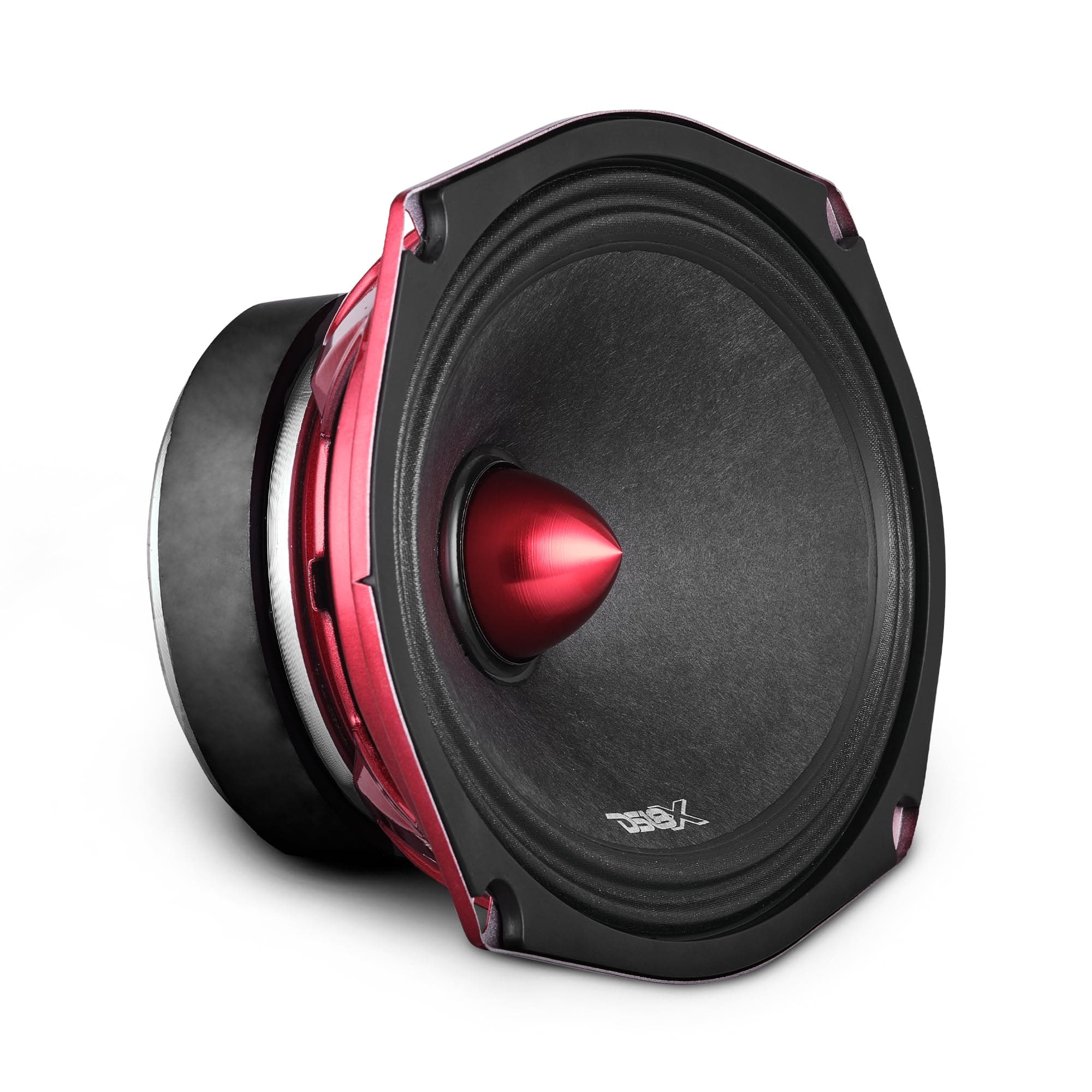 PRO-X698 BM Loudspeaker - 6x9, Midrange, Red Aluminum Bullet, 550W Max, 275W RMS, 8 Ohms - Premium Quality Audio Door Speakers for Car,Truck and Motorcycle Stereo Sound System (1 Speaker)