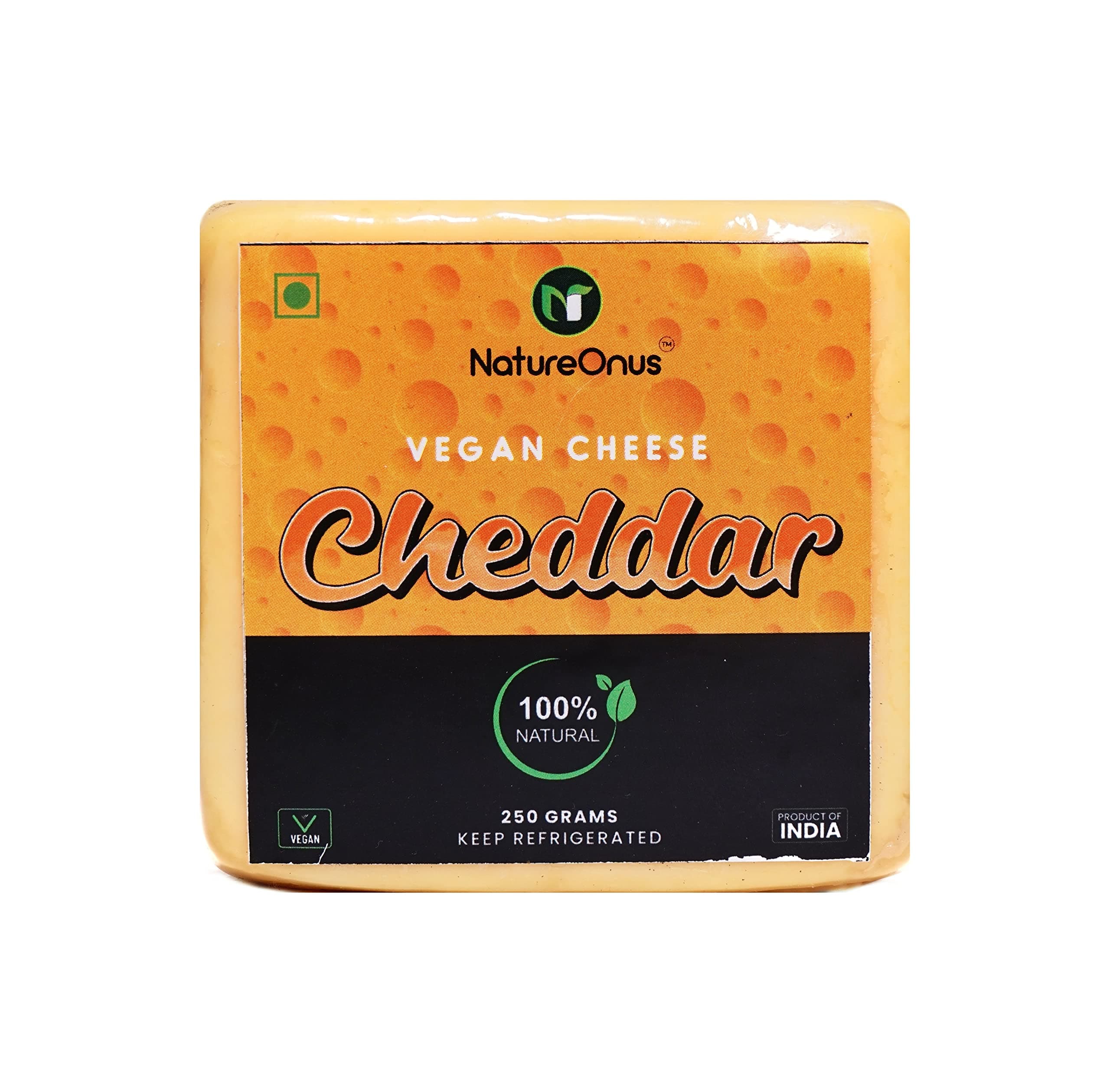 NatureOnus- Vegan Cheddar Cheese- 250Gms [100% Natural]