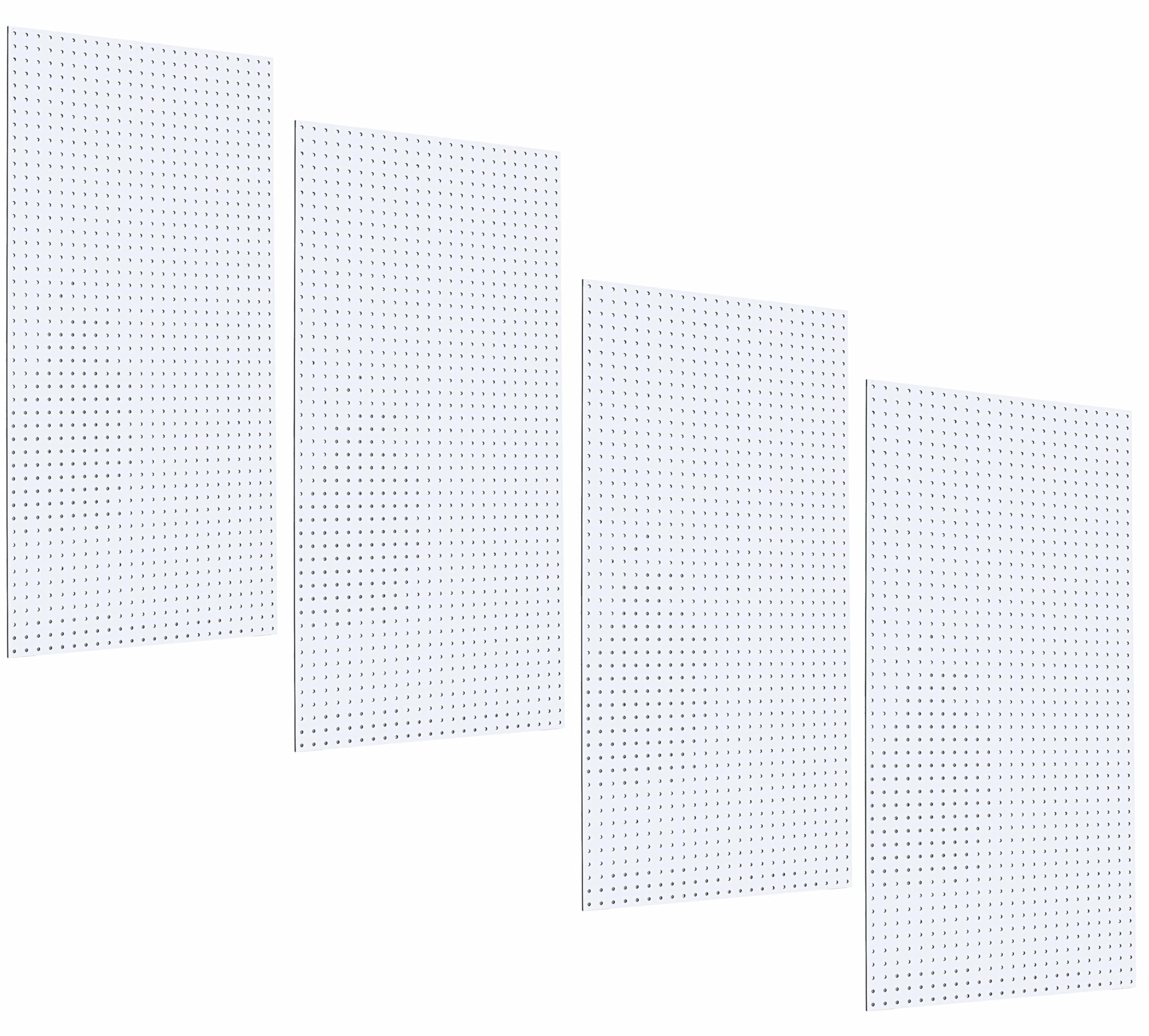 Triton Products Heavy Duty Pegboards - Set of 4 DuraBoard Wall Panels for Home, Office, Garage, Storage and Organization, 24" x 48" x 1/4" (White)