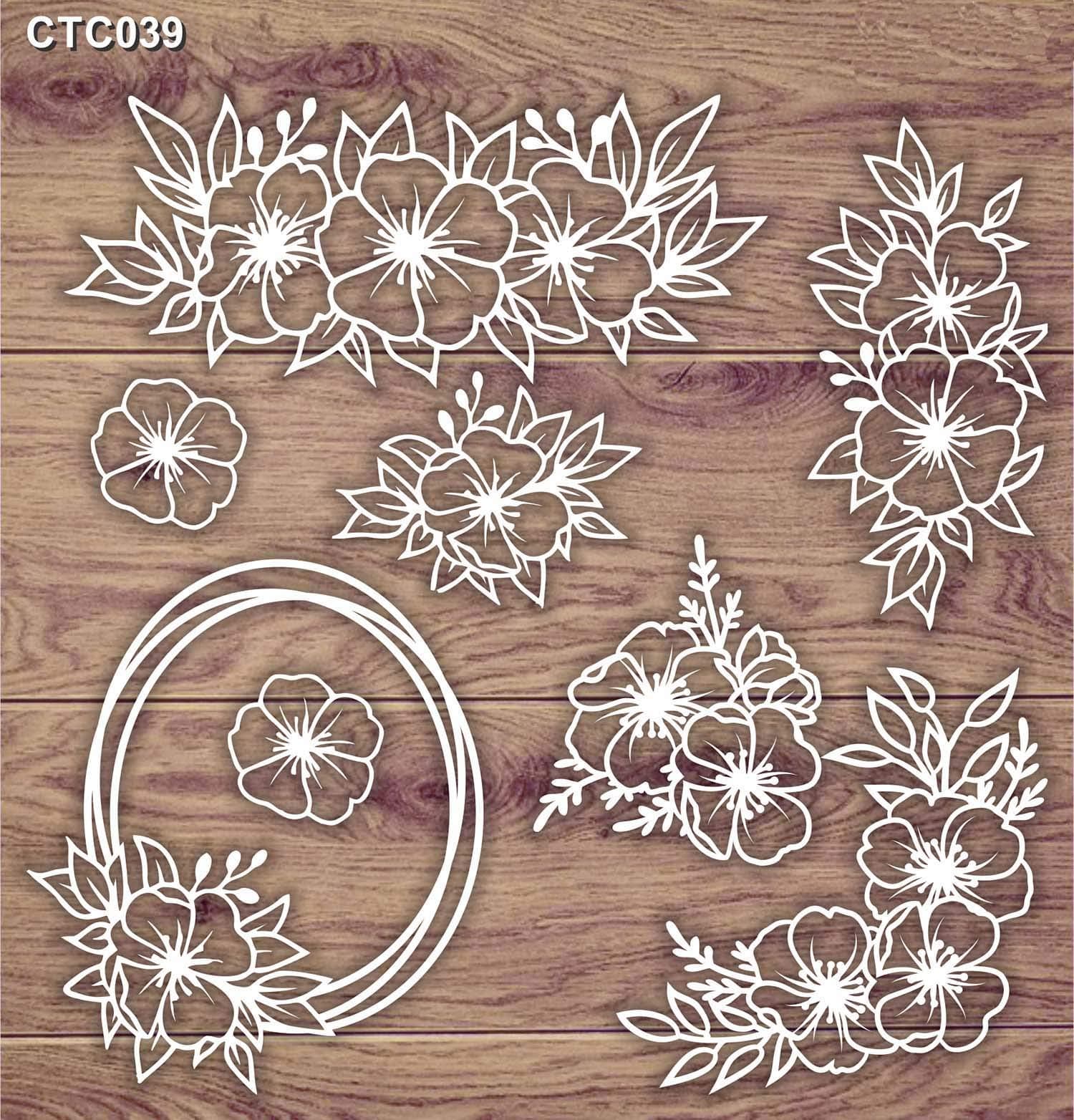 Anemone Arrangement - Laser Cut Chipboard