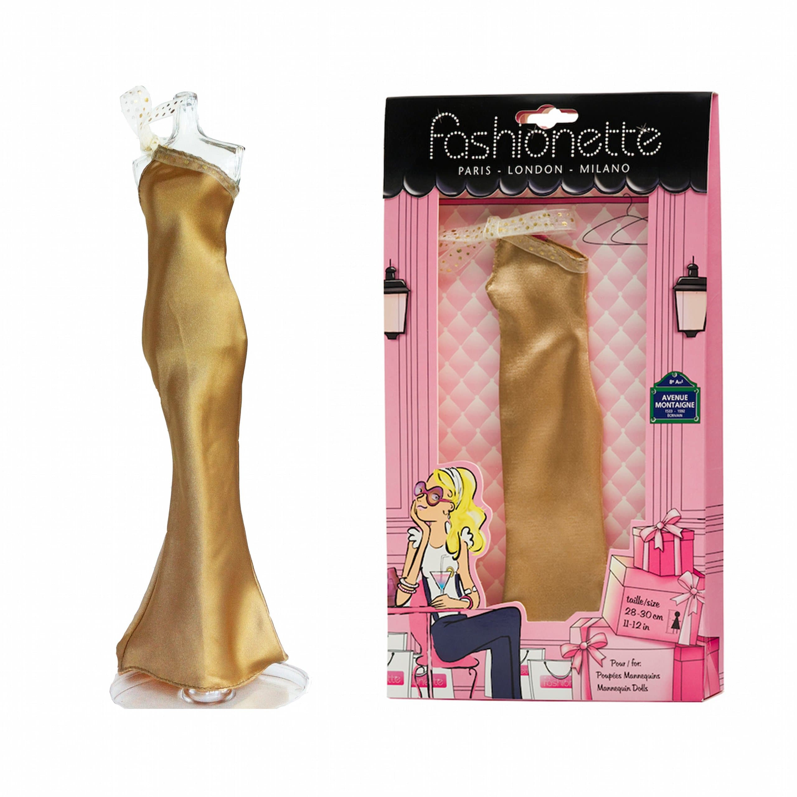 Fashionette - Look "Charlize" - Long Dress for 11.5 inch mannequin dolls (28-30cm) : Barbie, Liv, Disney Dolls, etc...