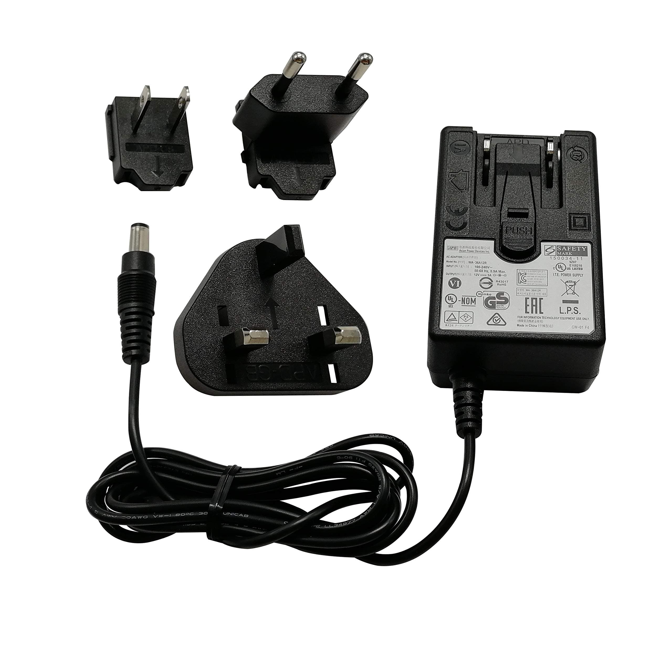 Universal AC Power Supply 12V 3A 36W,100-240V, 1.5M, with Multi Plug for US, UK, EU, Compatible with PC NEO Z83-4, NEO Z83-4 Pro, NEO Z83-4 Plus, NEO N42C-4 and NEO X39