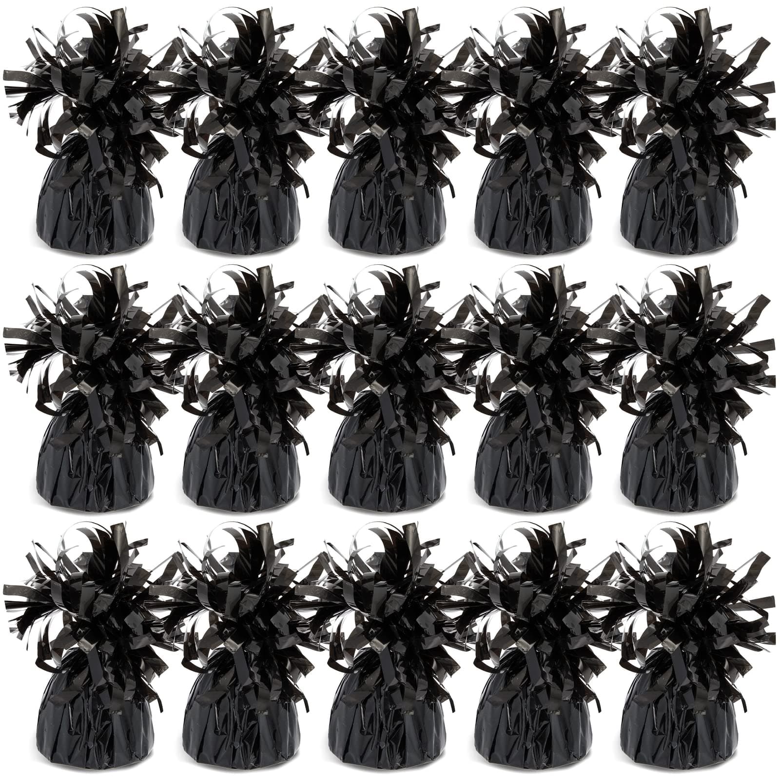 BLUE PANDA Black Balloon Weights - Pack of 15, 6 Oz, 4.5 In - Helium Balloon Weight Bulk for Table Centerpieces & Outdoor Events
