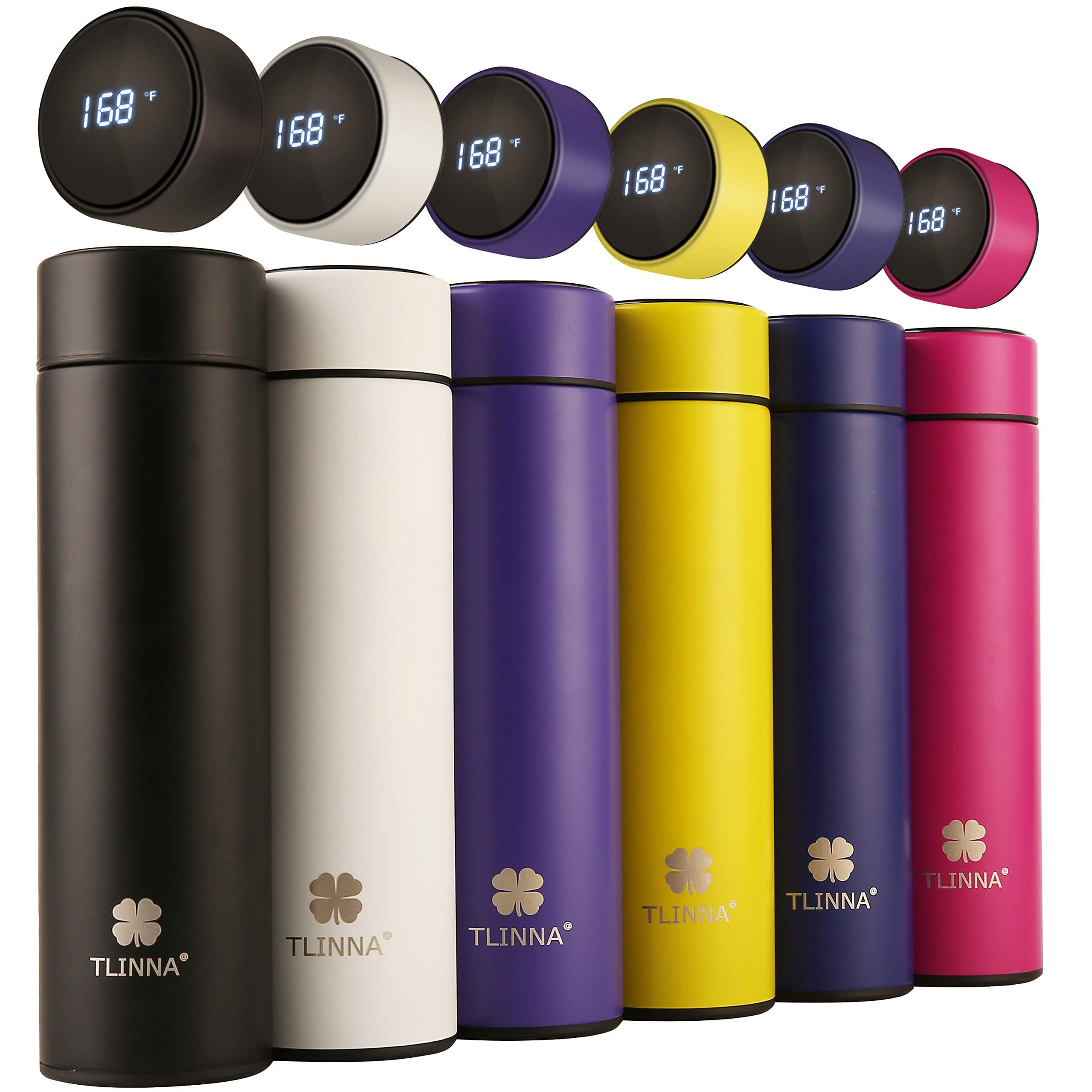 Insulated bottle,Coffee bottle,Tea Infuser Bottle,Smart Sports Water Bottle with LED Temperature Display,Double Wall Vacuum Insulated Water Bottle, Stay Hot for 24 Hrs,Cold for 24 Hrs (Black)