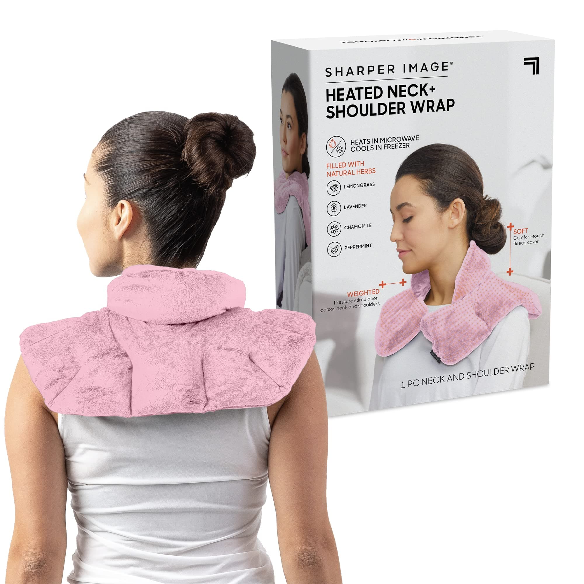 Sharper Image Neck and Shoulder Wrap Pillow (Pink)