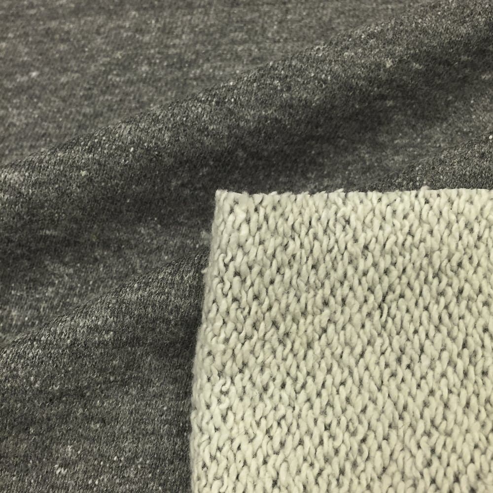 USA Made Premium Quality Poly Cotton Rayon Triblend French Terry Fabric by The Yard - Charcoal - 1 Yard
