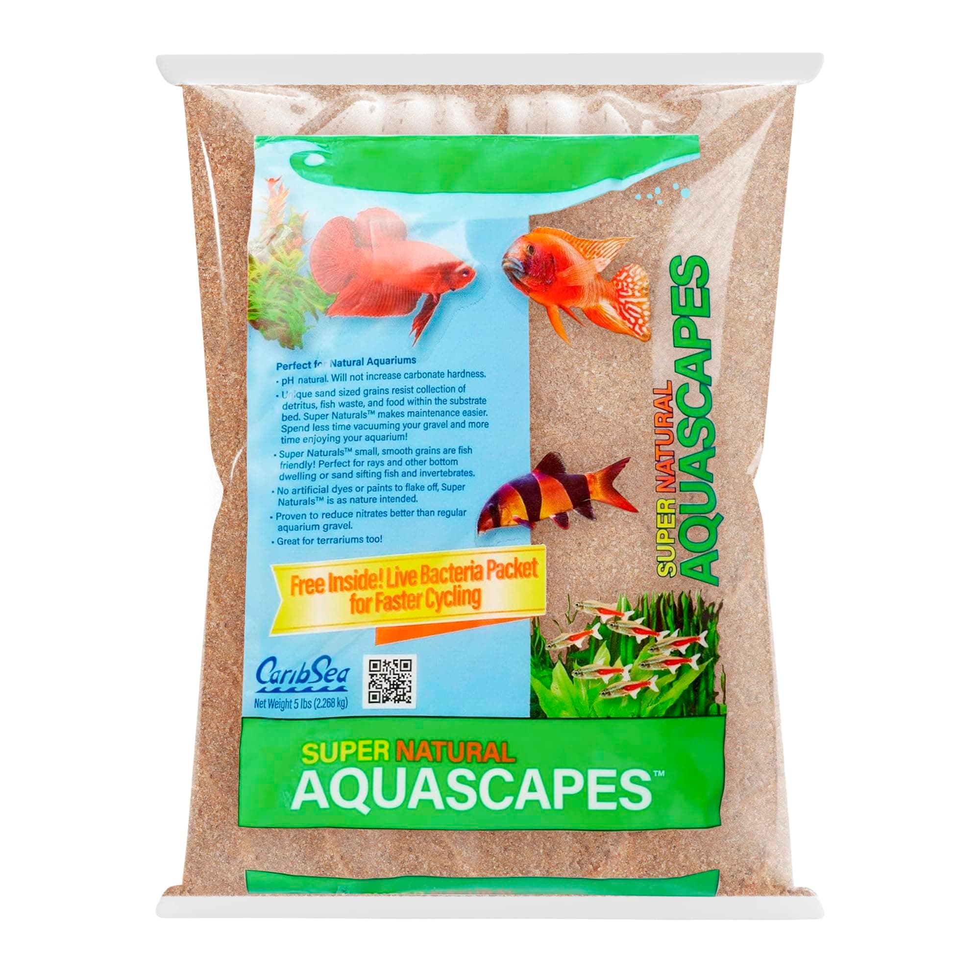Carib Sea Super Naturals Aquarium Sand - 20 lb - Sunset Gold - Natural Substrate for Freshwater Aquariums, Enhances Aquascaping & Promotes Healthy Aquatic Habitat