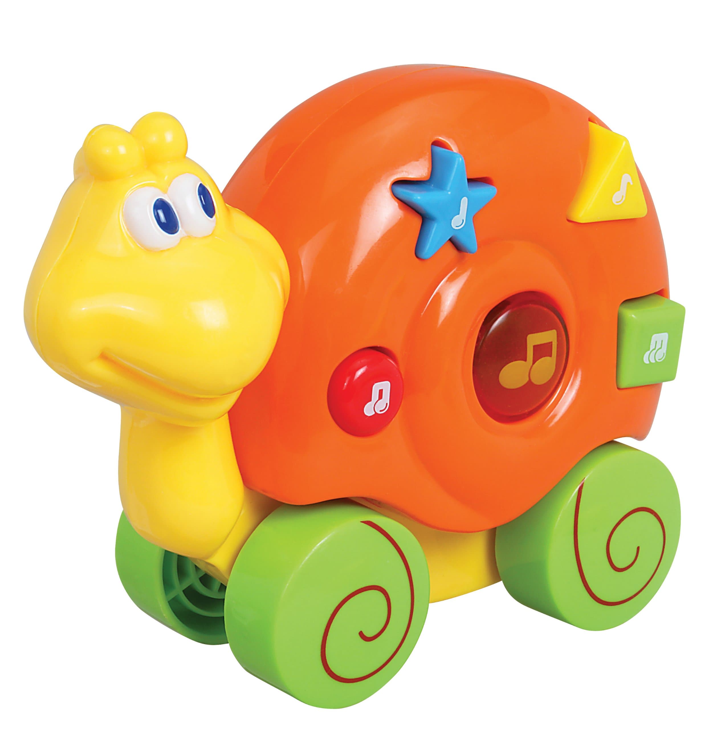 NavystarMusical Roll Along Snail Playmates, White/Green/Yellow