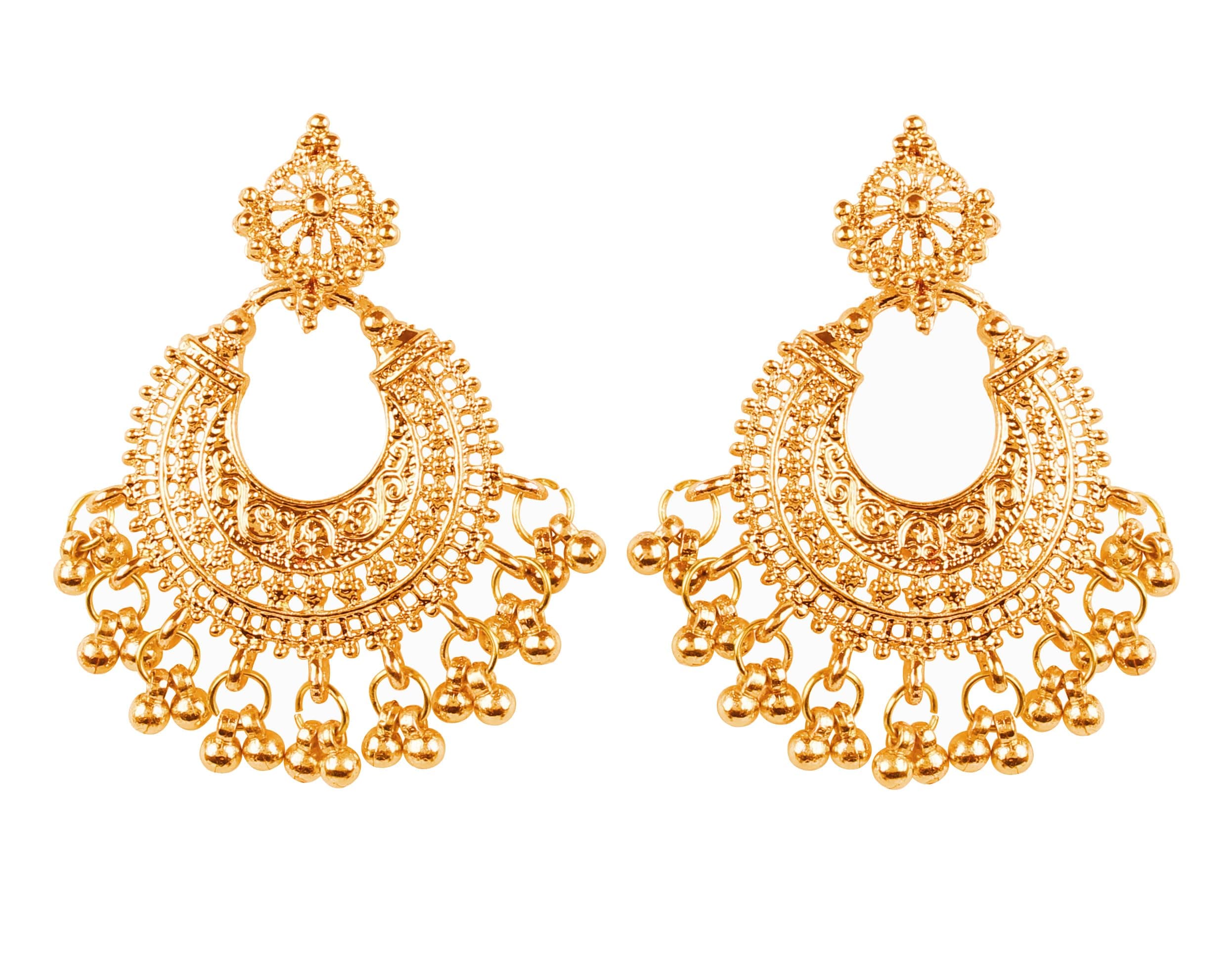 Indian Bollywood Gorgeous Elaborate Earrings Designer Jewelry in Antique Gold Silver Tone For Women.