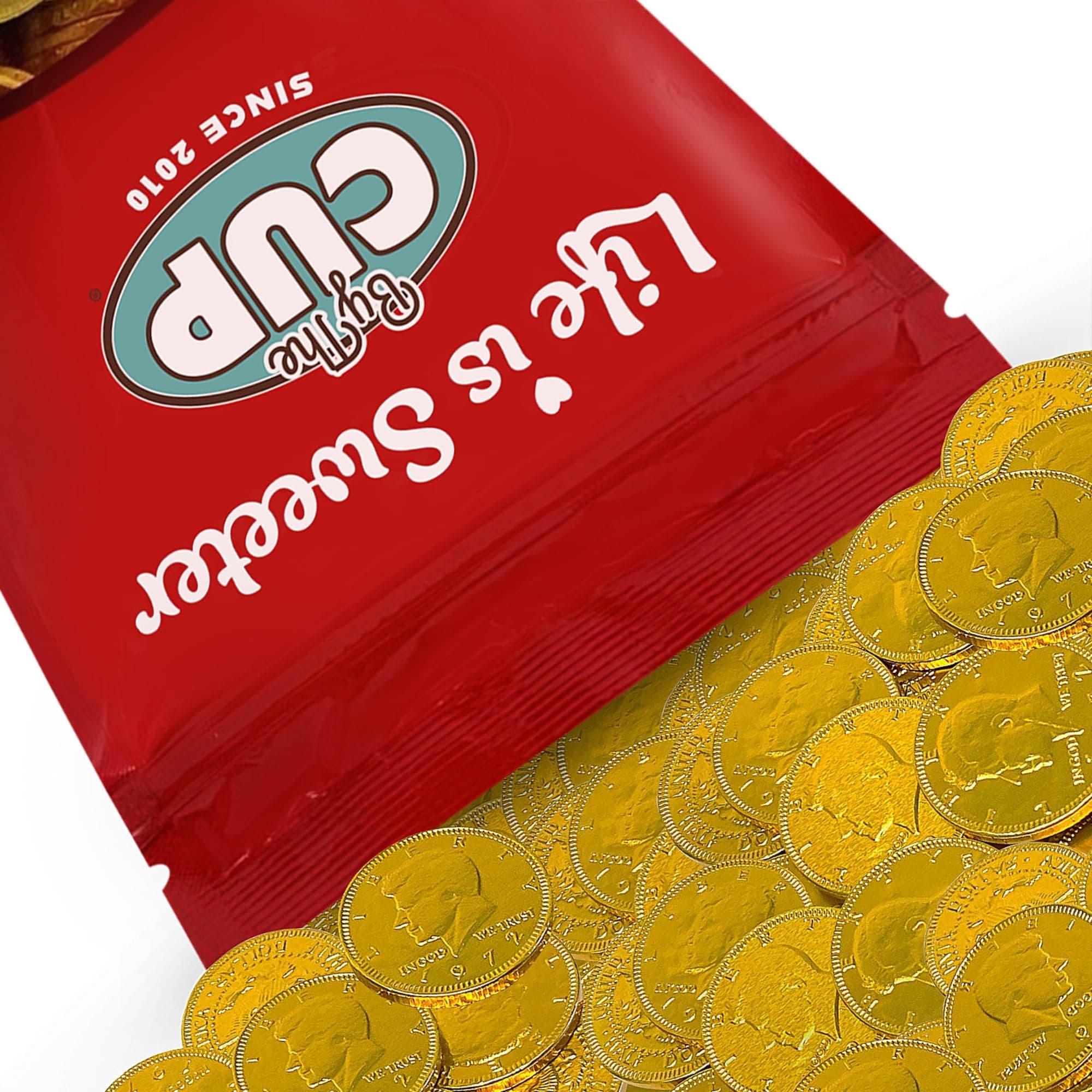 By The Cup Milk Chocolate Gold Coins, 2 lb Bulk Bag (Approximately 120 Coins)