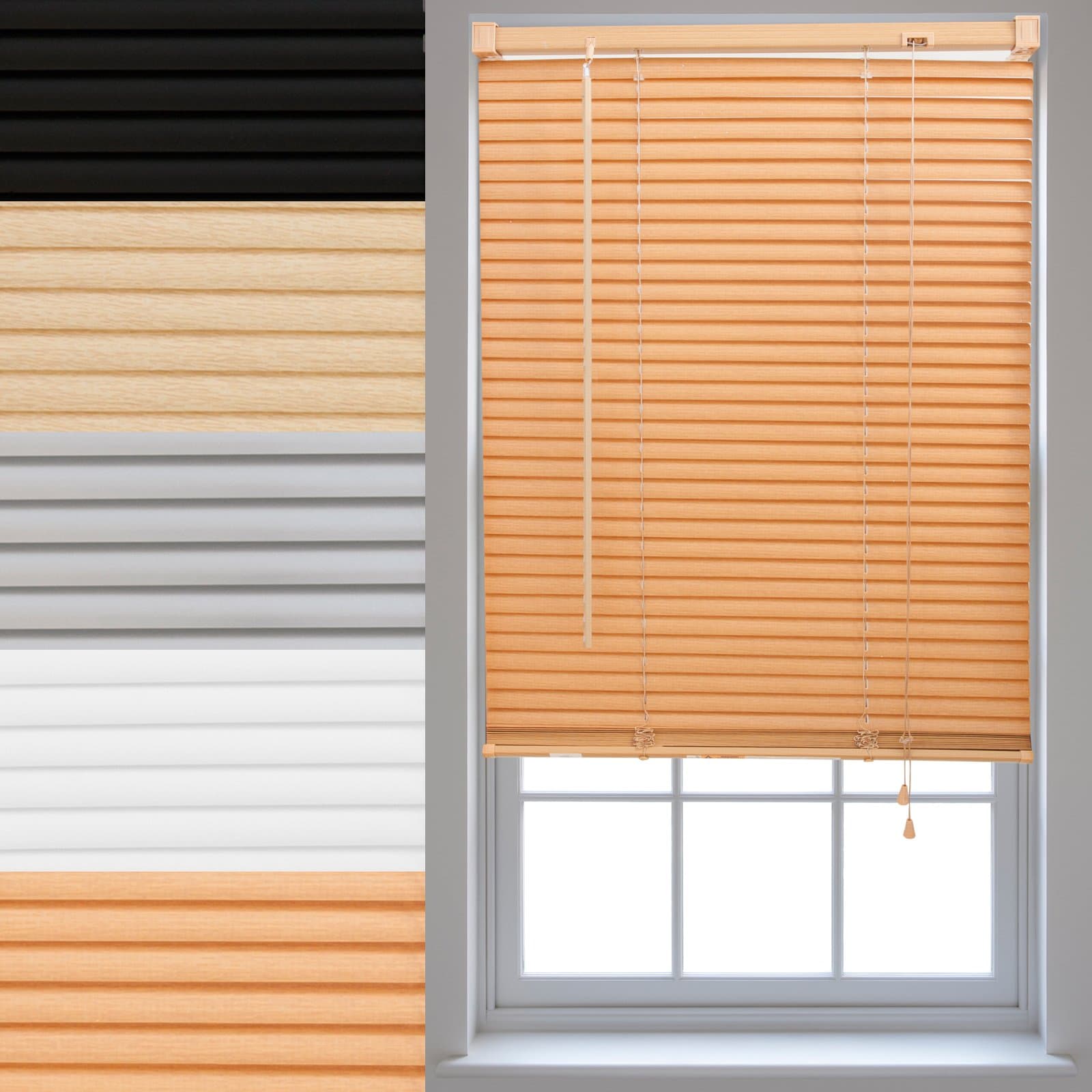 Furnished PVC Venetian Window Blinds Made to Measure Home Office Blind New - Teak 60cm x 150cm