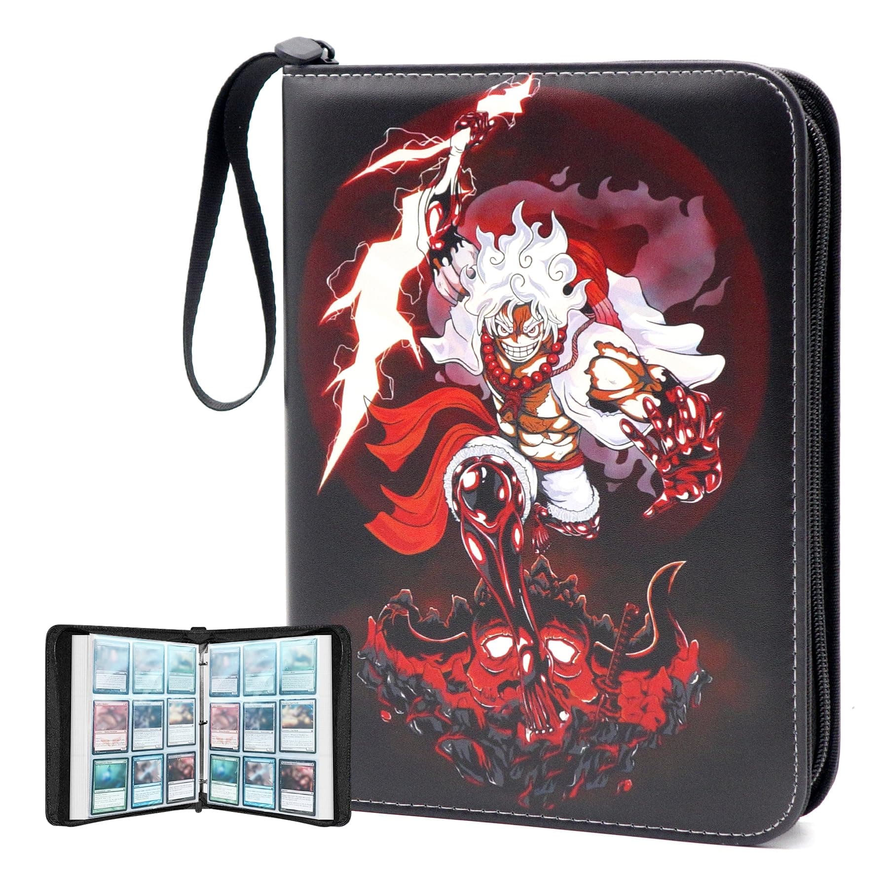 Trading Card Binder for One Piece Card Game,9 Pocket with 50 Sleeves up to 900 Cards One Piece TCG Card Binder,Waterproof Card Storage Bag with Sleeves,one piece for card Display Case