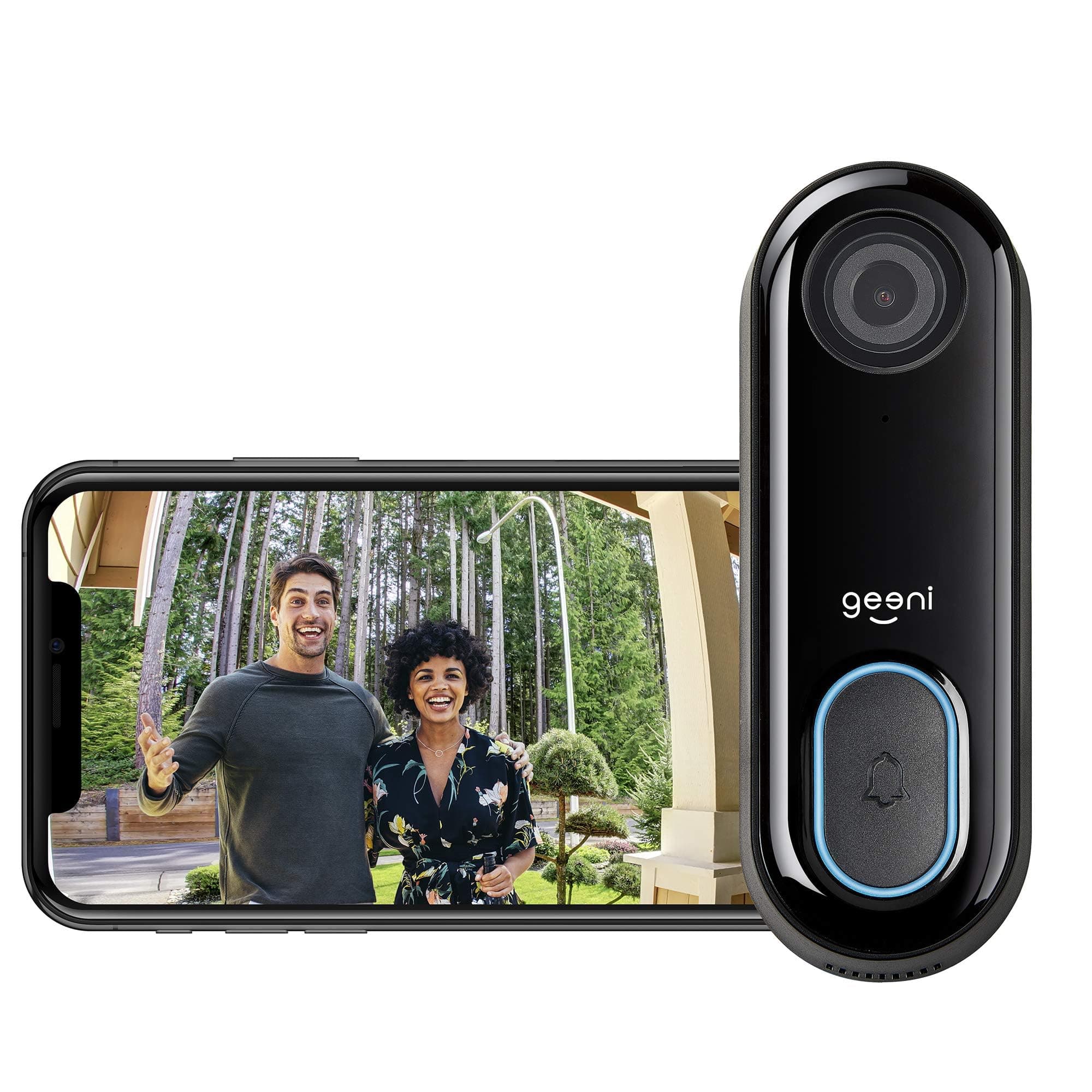 GeeniWeather-Resistant Video Doorbell (Black)