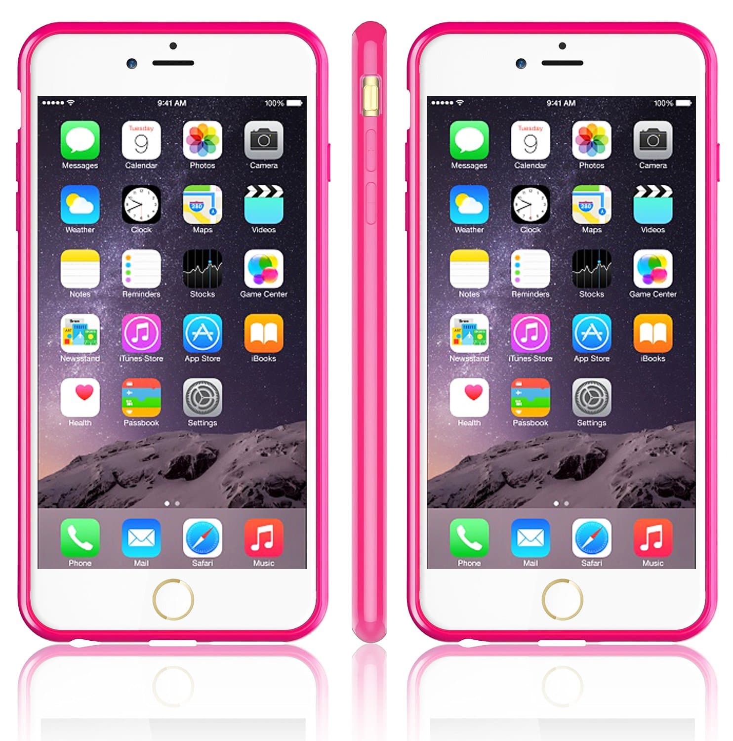 Iphone 6 Plus Case, Clear Pink [ Okden ] Clear Back for Iphone 6 Plus (5.5) Hybrid Case Bumper Slim Fit Transparent Clear/pink