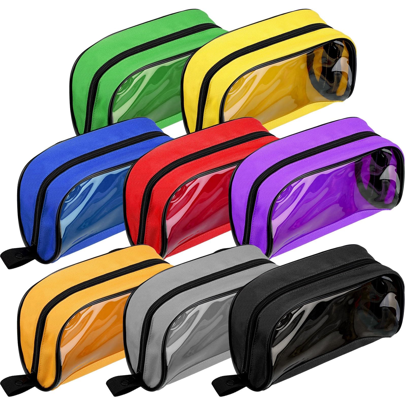 Oudain 8 Pcs First Aid Pouches Empty 8 Colors Coded First Aid Medical Kit Accessory Pouches Portable Medical Bag Organizer with Zipper and Transparent Window for Home Outdoor Travel Supplies