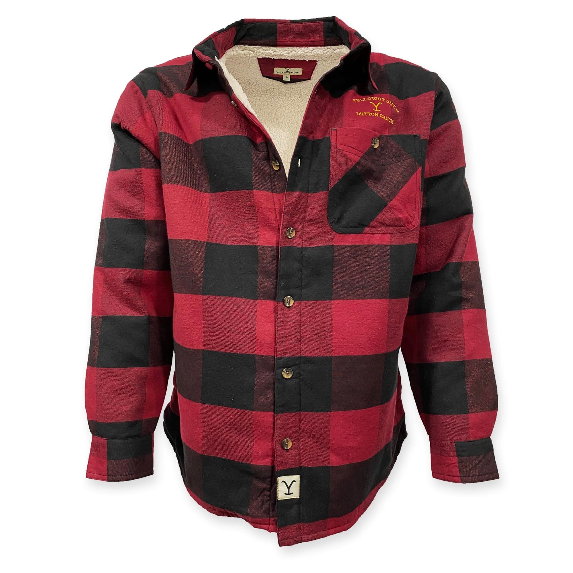 Y YellowstoneYellowstone Flannel Shirt Jacket w/Sherpa Lining