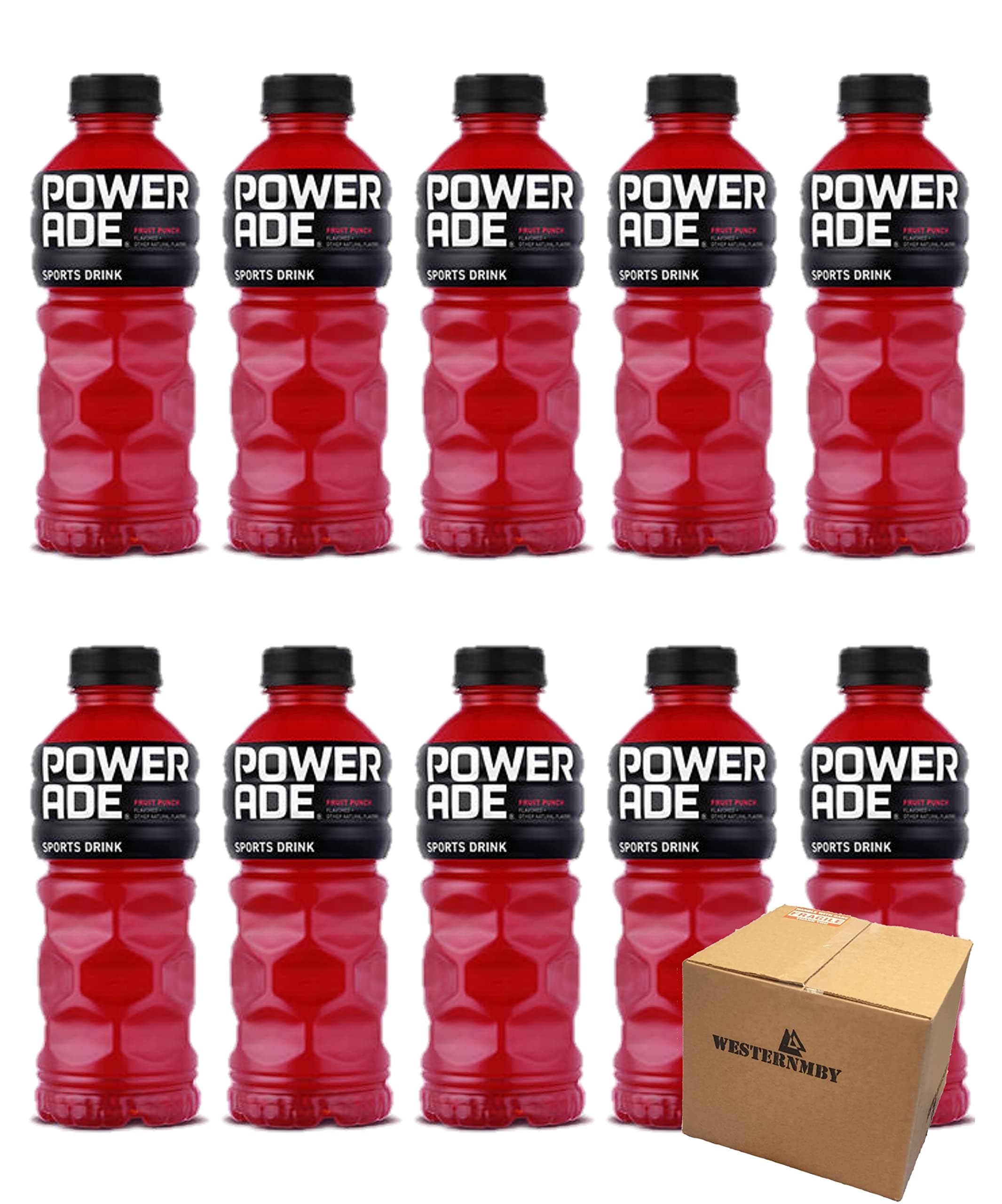 Powerade Fruit Punch Sports Drink, 20oz (Pack of 10, Total of 200 Oz)