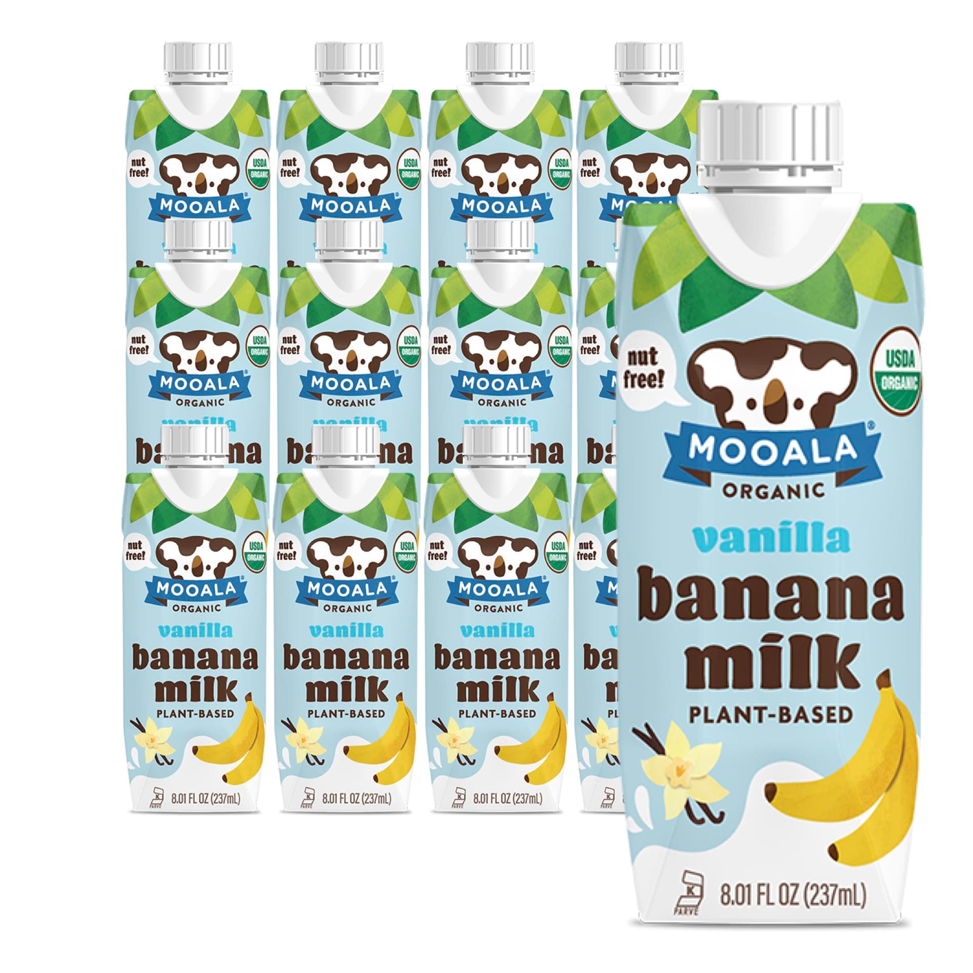 Organic Vanilla Bananamilk, Lunchbox Friendly, Shelf-Stable, Non-Dairy, Nut-Free, Plant-Based Beverage, On the Go 12 Pack